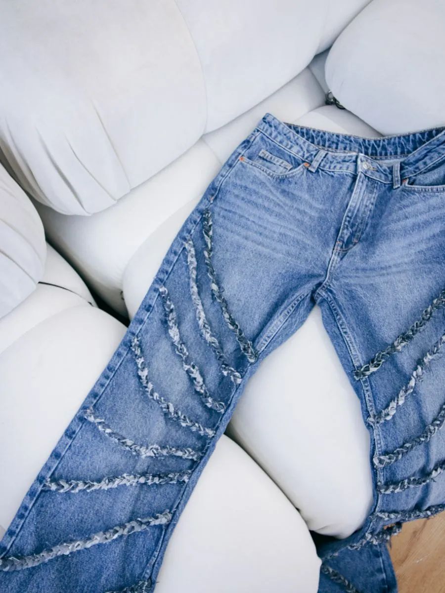 High Waisted Upcycled Elm Flare Jeans
