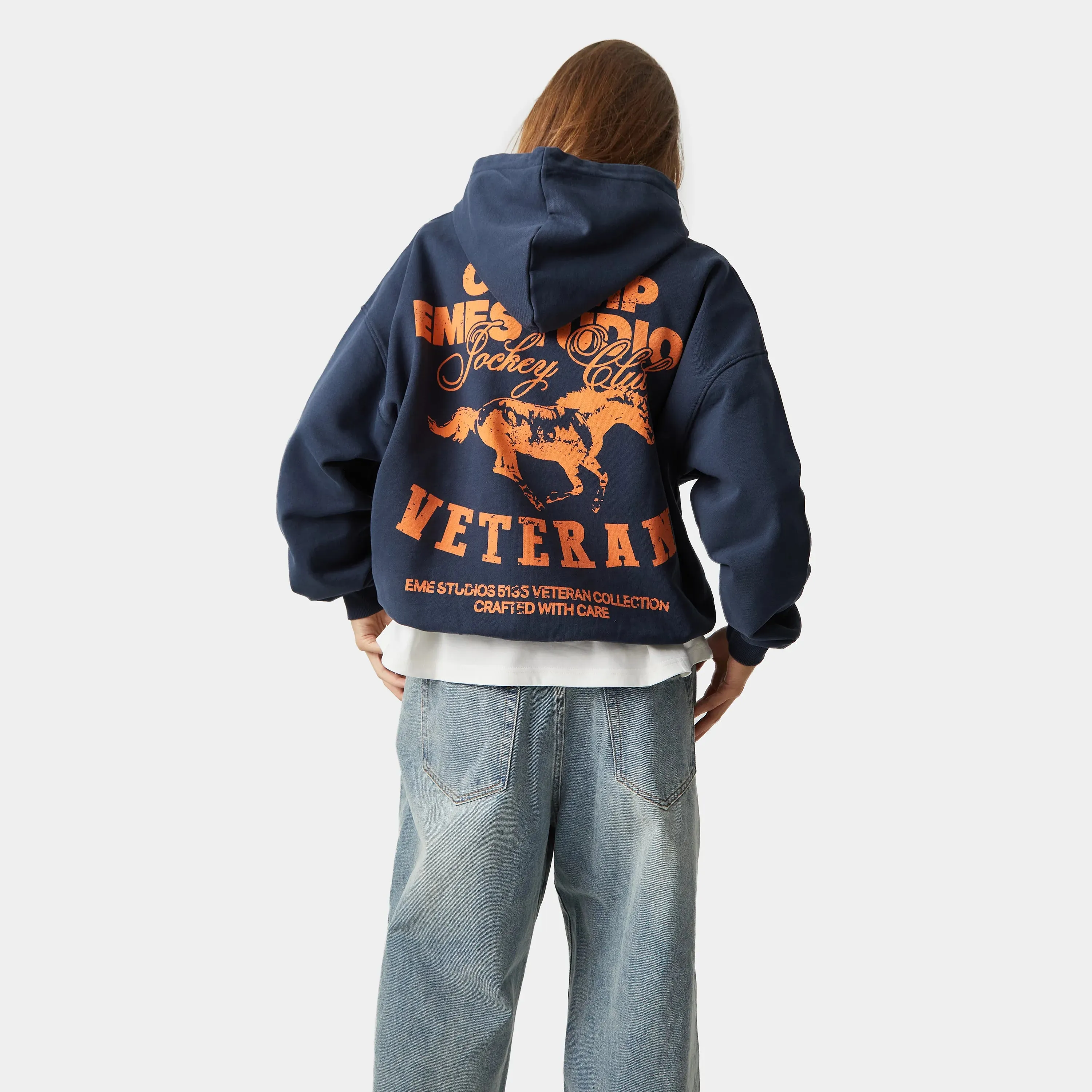 Horse Navy Oversized Hoodie