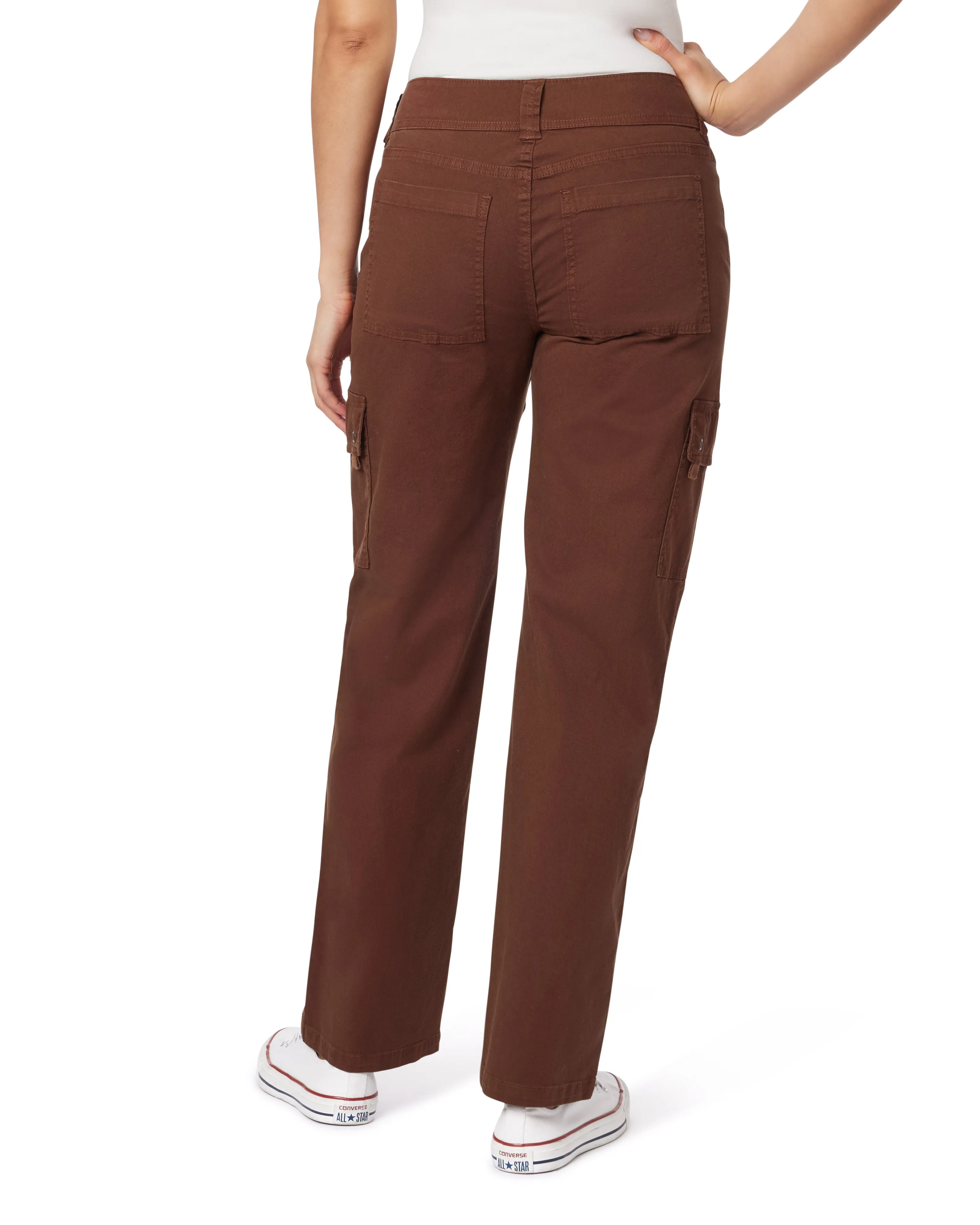 InstaStretch Luscious Curvy Twill Relaxed Cargo Straight Mid Rise Pants