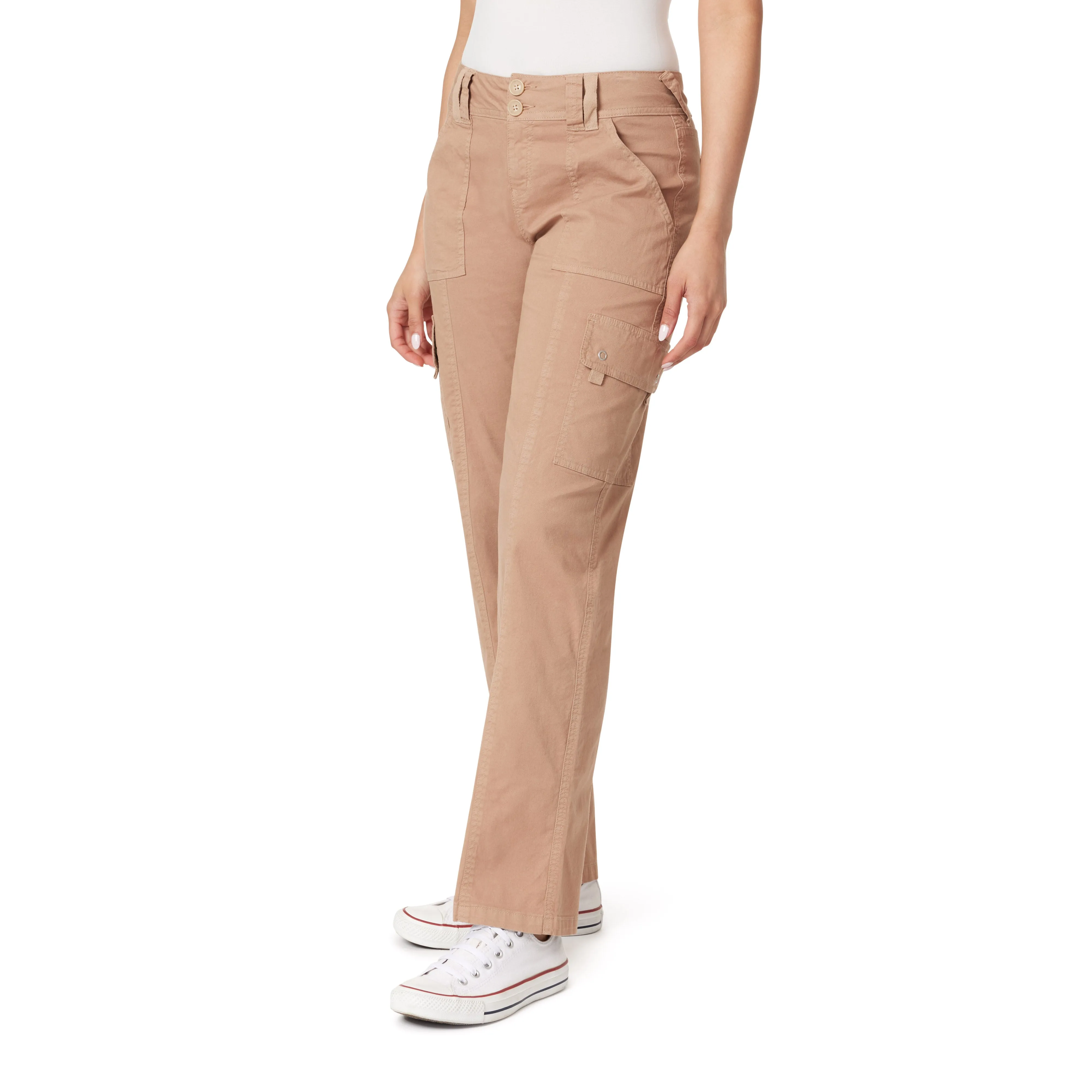 InstaStretch Luscious Curvy Twill Relaxed Cargo Straight Mid Rise Pants