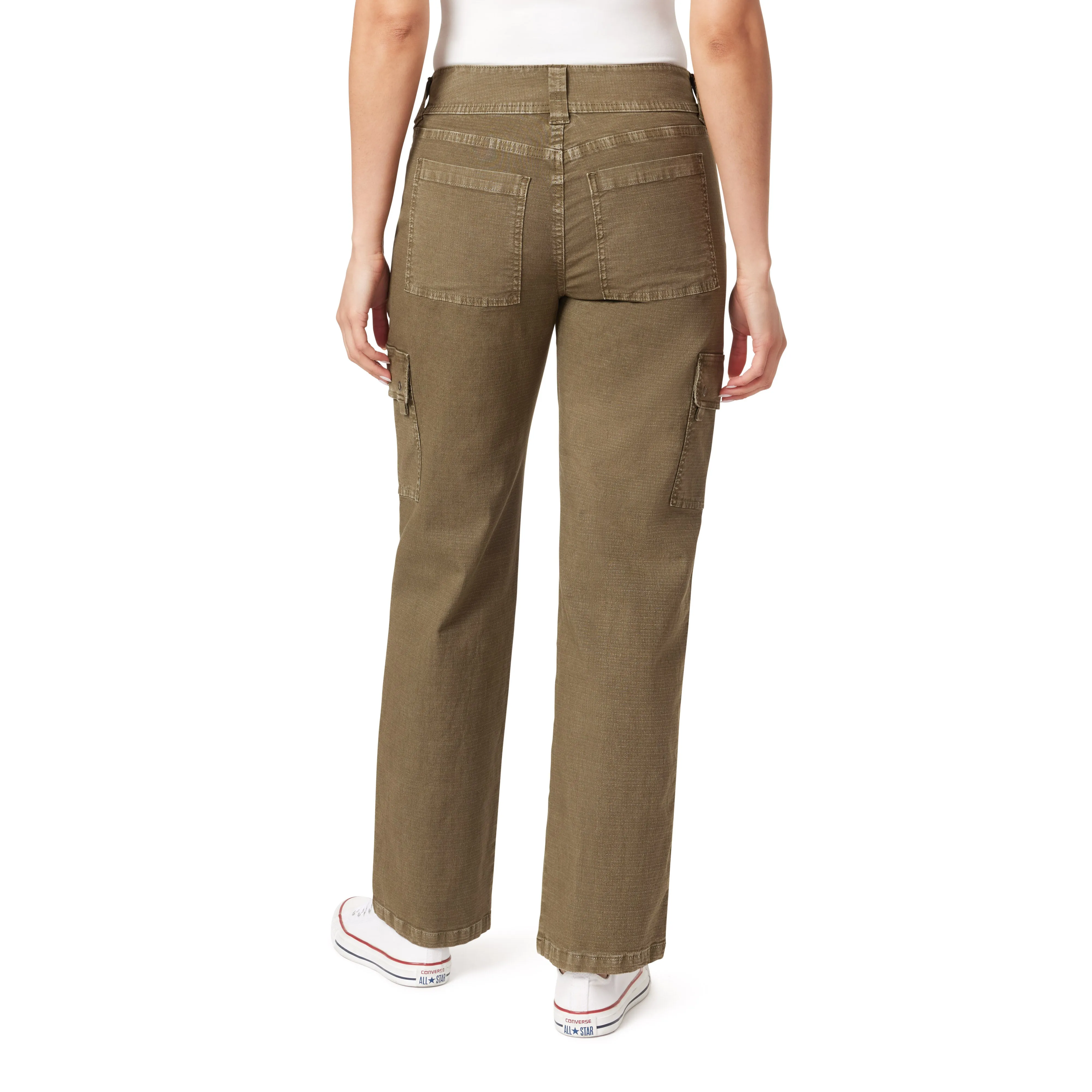InstaStretch Luscious Curvy Twill Relaxed Cargo Straight Mid Rise Pants