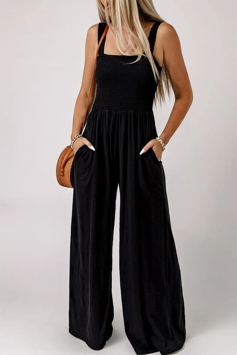 JC966 Shirred Off Shoulder Jumpsuit