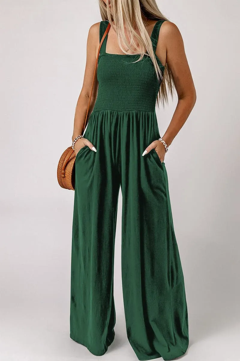 JC966 Shirred Off Shoulder Jumpsuit