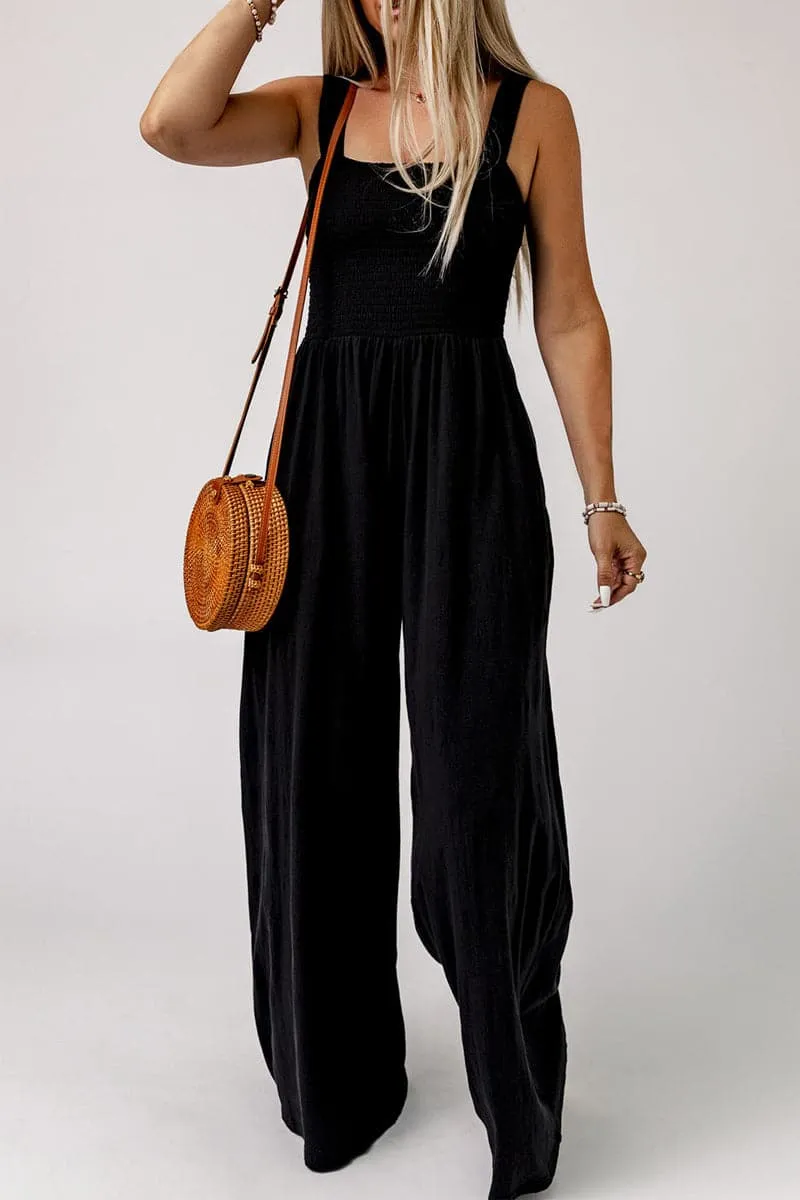 JC966 Shirred Off Shoulder Jumpsuit