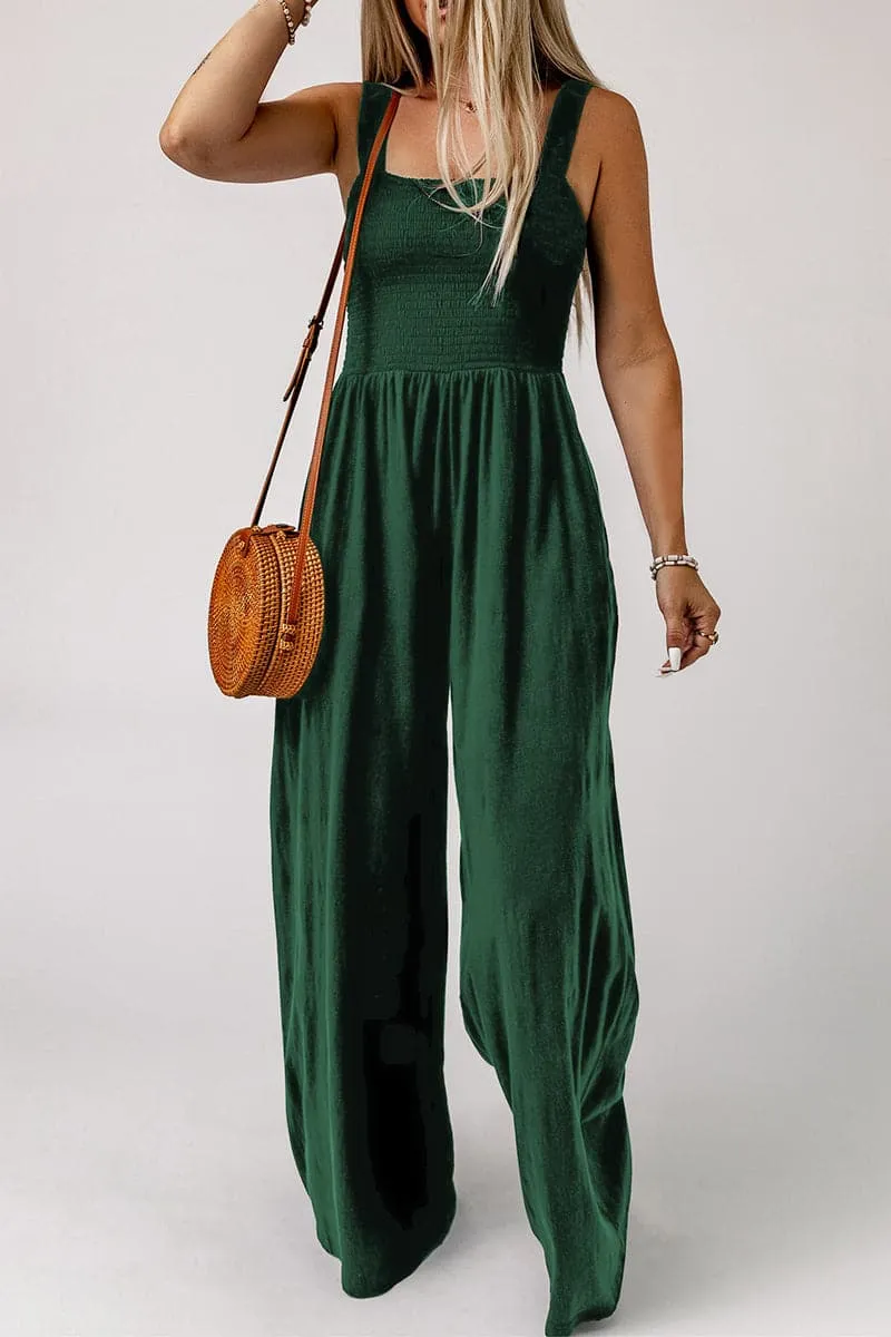 JC966 Shirred Off Shoulder Jumpsuit