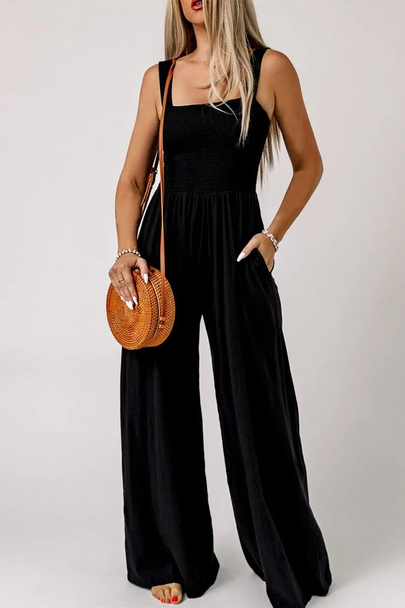 JC966 Shirred Off Shoulder Jumpsuit