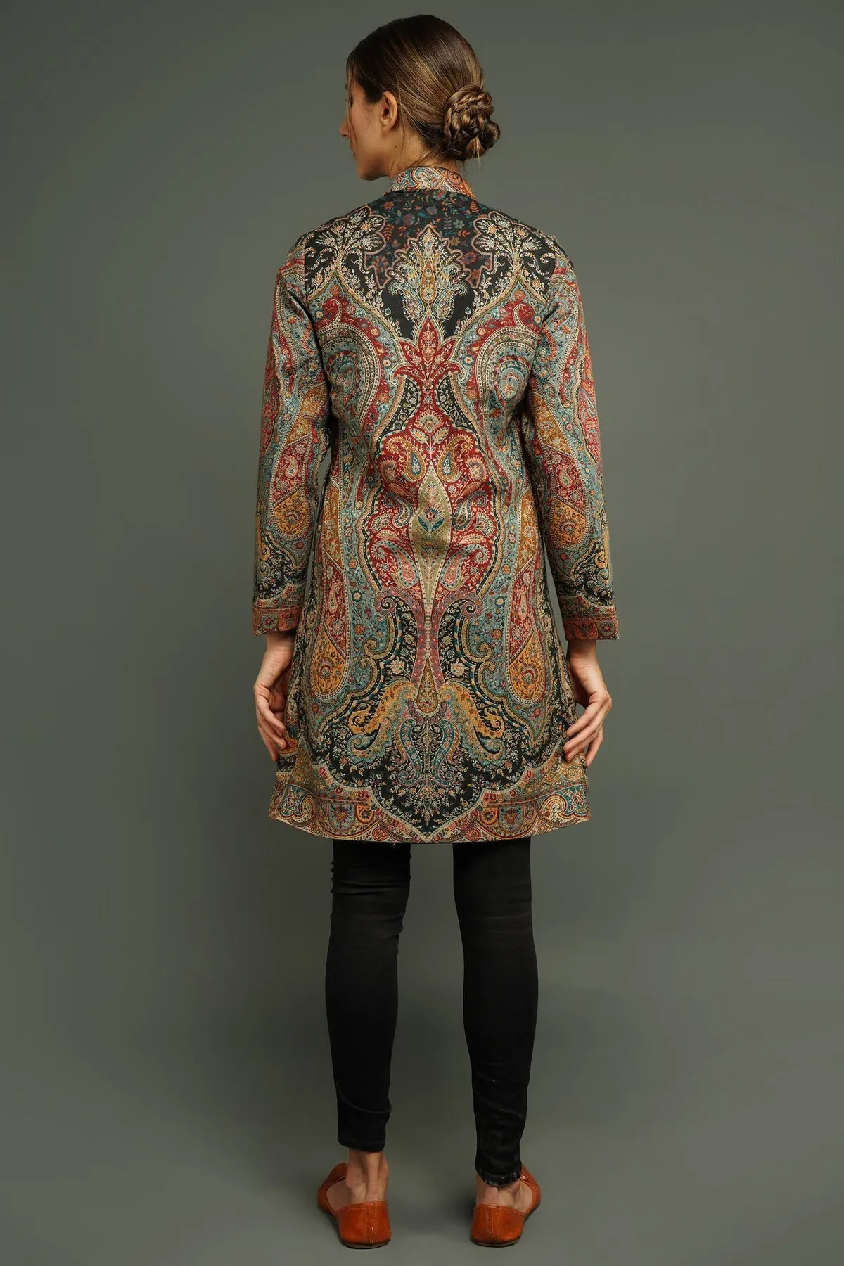 Kashmiri Paisley Vintage Long Coat for Women | Made To Order