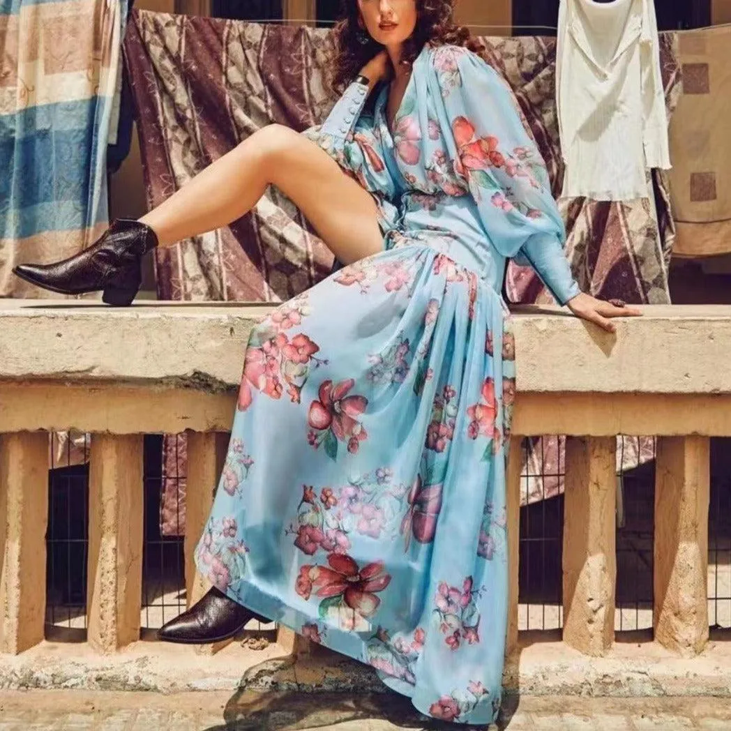 KittenAlarm - Lona Button Down Floral Chiffon Dress