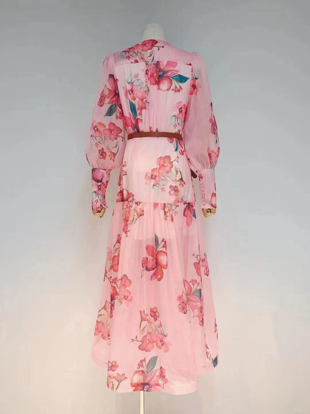 KittenAlarm - Lona Button Down Floral Chiffon Dress