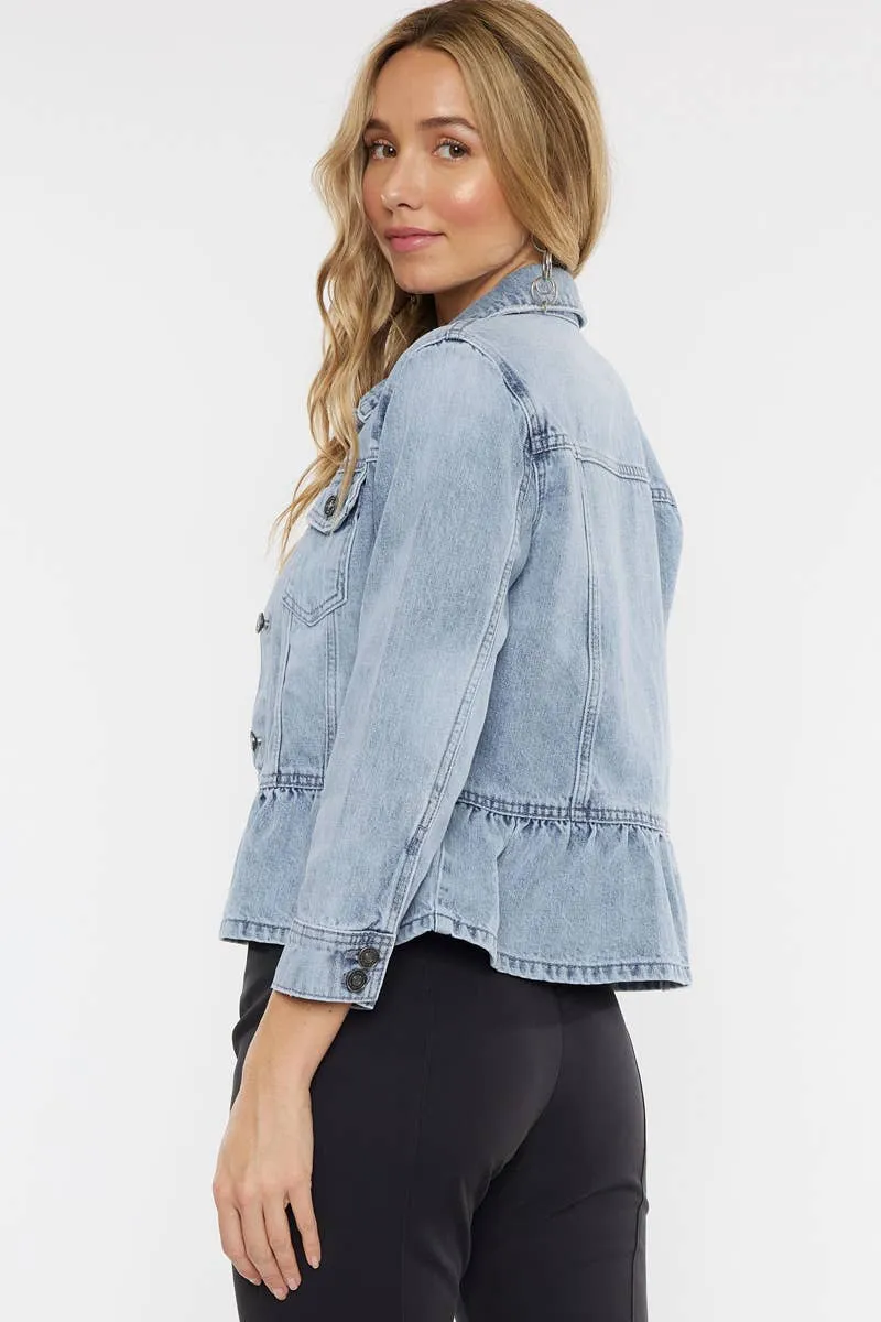 Light Wash Denim Peplum Jacket