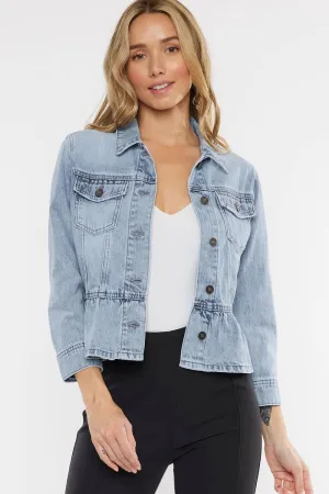 Light Wash Denim Peplum Jacket
