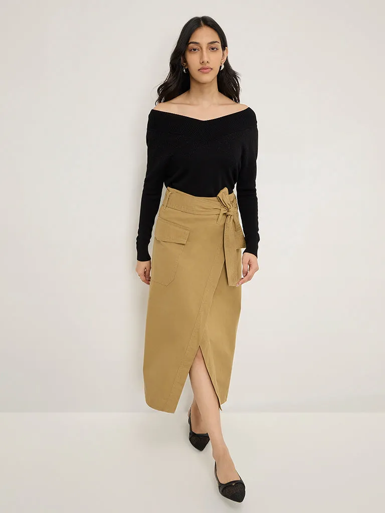 LOV Black Shimmer-Detailed Sweater