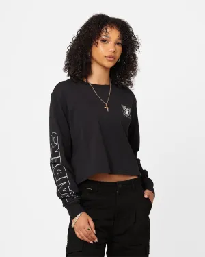 Majestic Athletic Women's Las Vegas Raiders Checker Badge Long Sleeve T-Shirt Faded Black