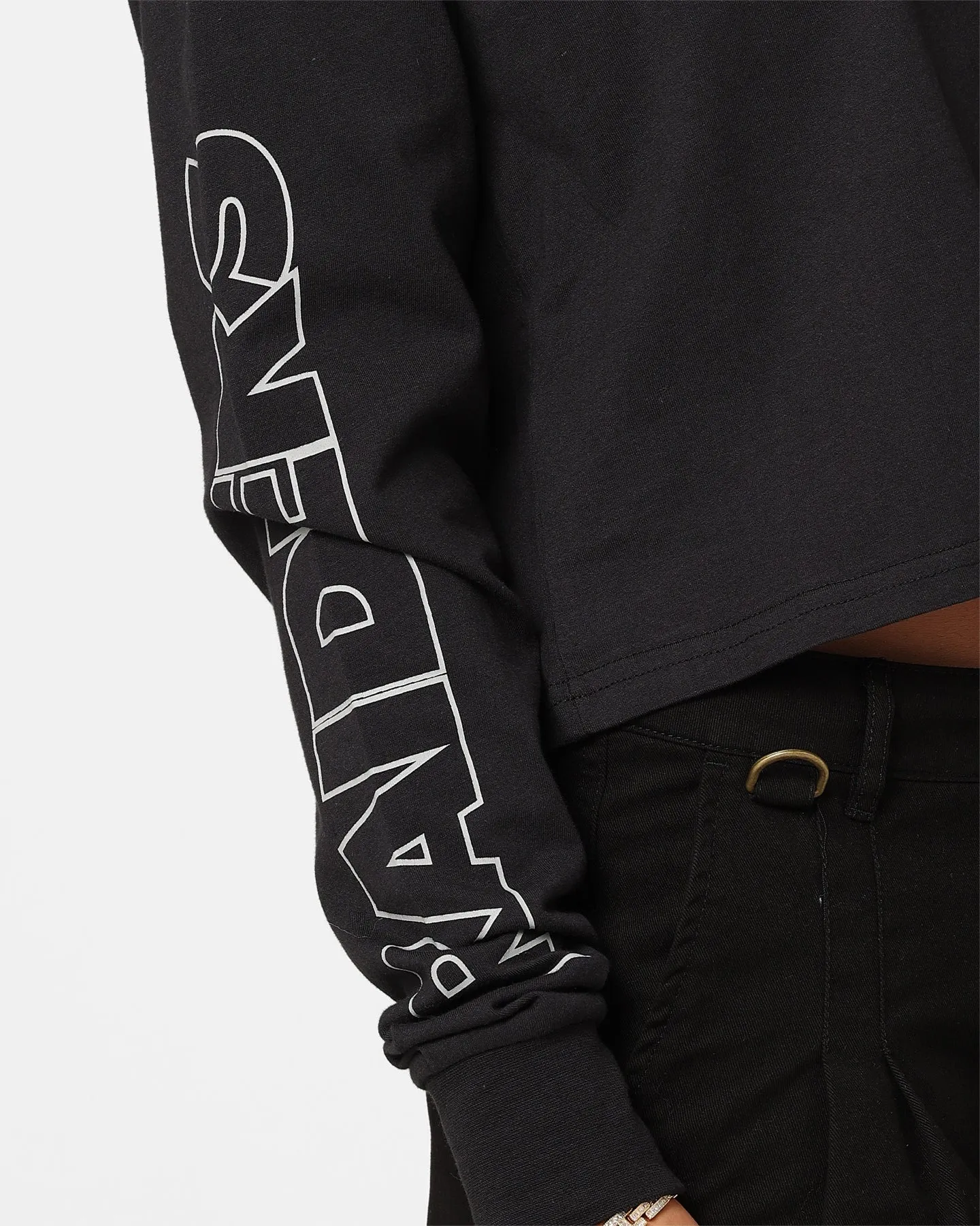Majestic Athletic Women's Las Vegas Raiders Checker Badge Long Sleeve T-Shirt Faded Black