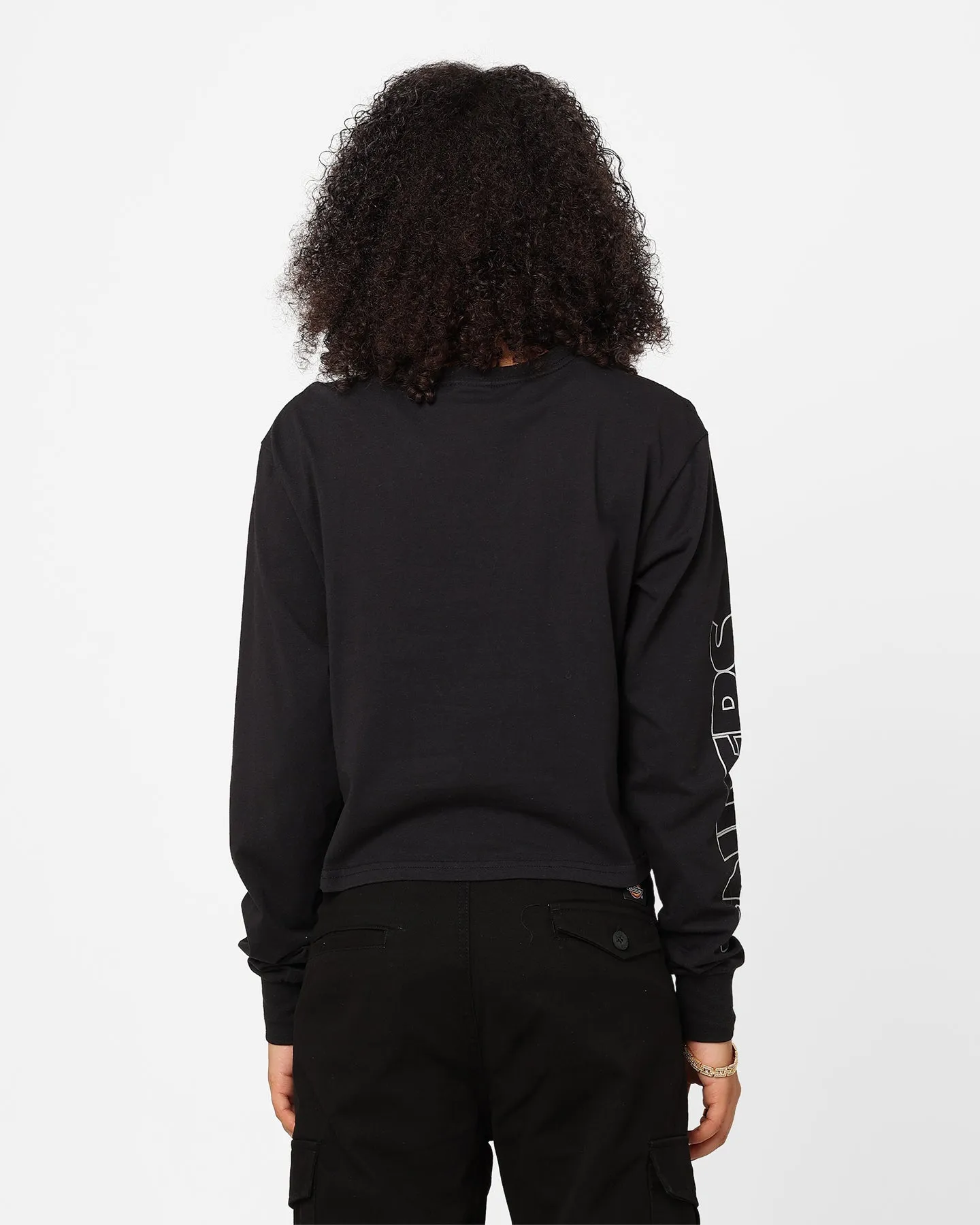 Majestic Athletic Women's Las Vegas Raiders Checker Badge Long Sleeve T-Shirt Faded Black