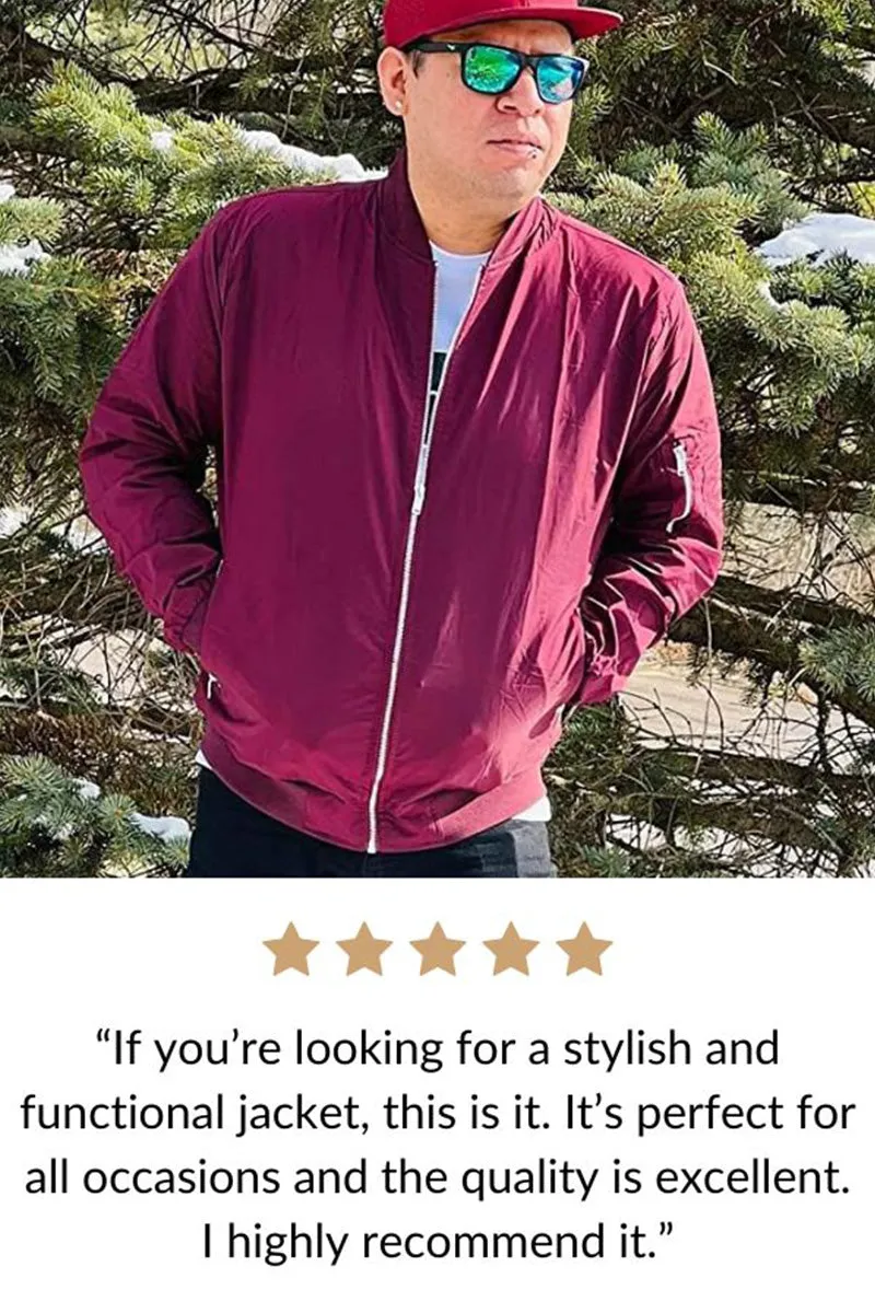Men's Lightweight Bomber Jacket Windbreaker