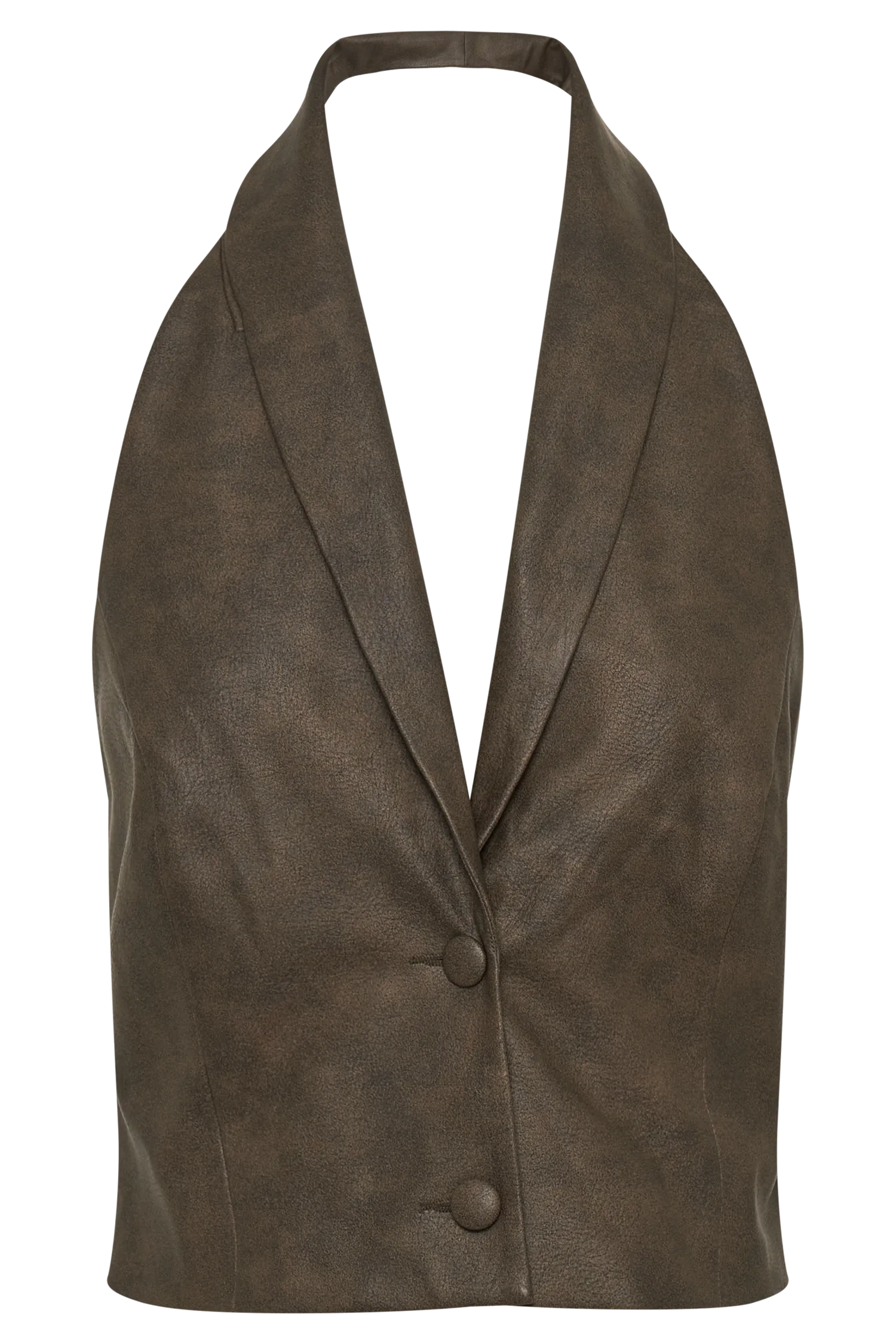 Myka Vintage Faux Leather Vest - Vintage Chocolate