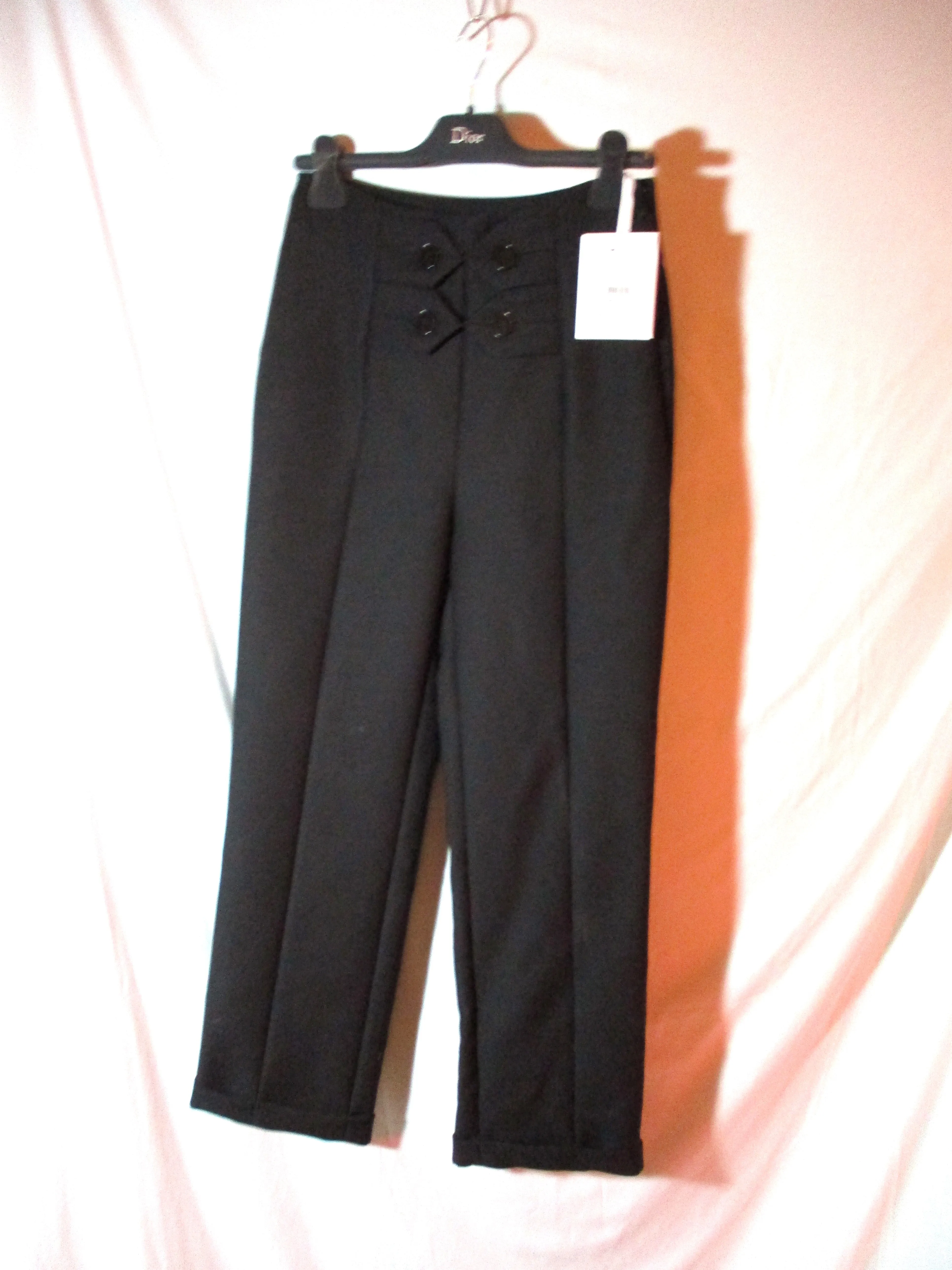 NWT NEW CHRISTIAN DIOR PARIS PANTALON ND Wool Pants Trouser 36 BLACK