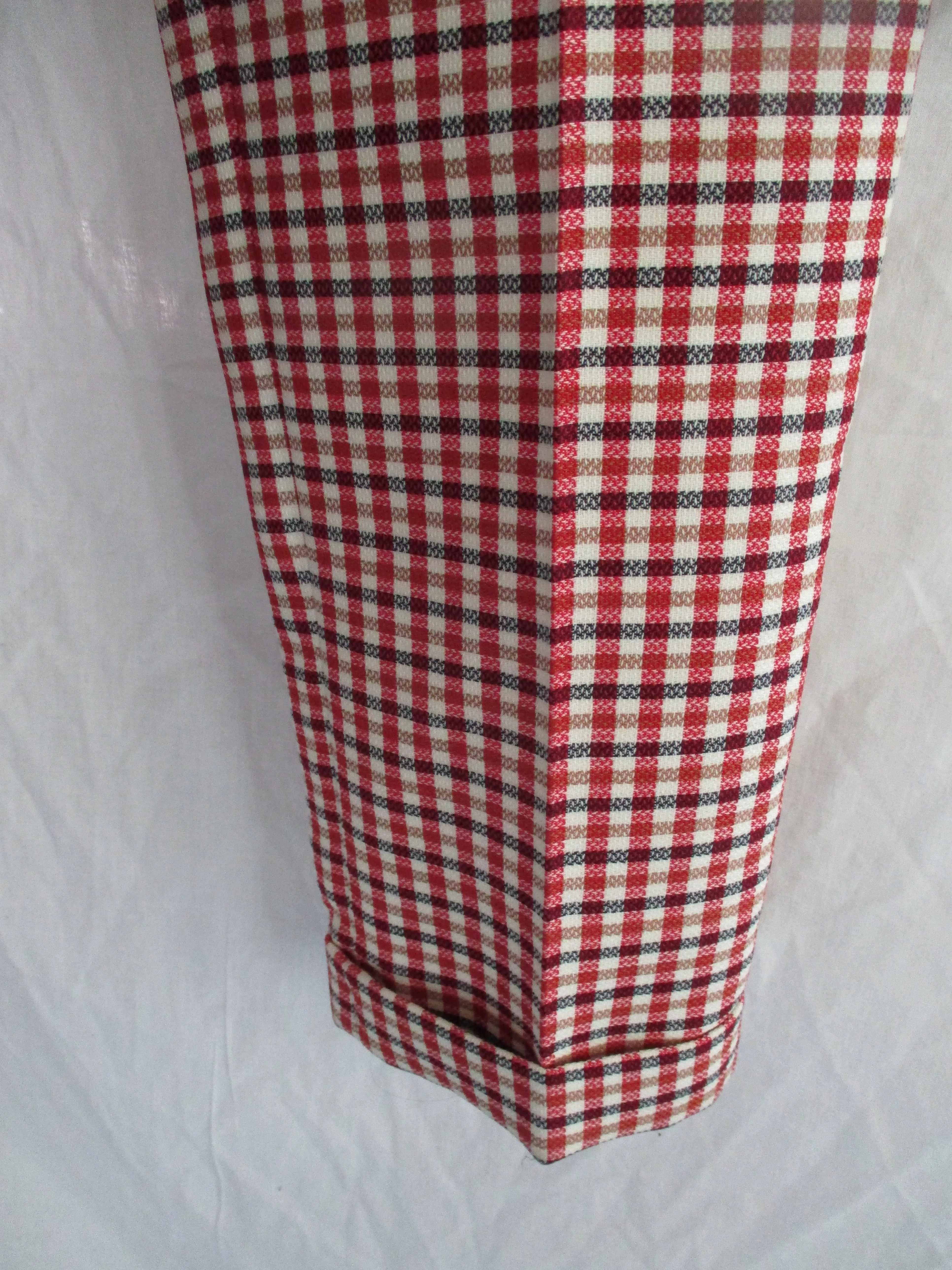 NWT NEW CHRISTIAN DIOR PARIS PLAID CHECK Pants Trouser 36 Rouge Pantalon