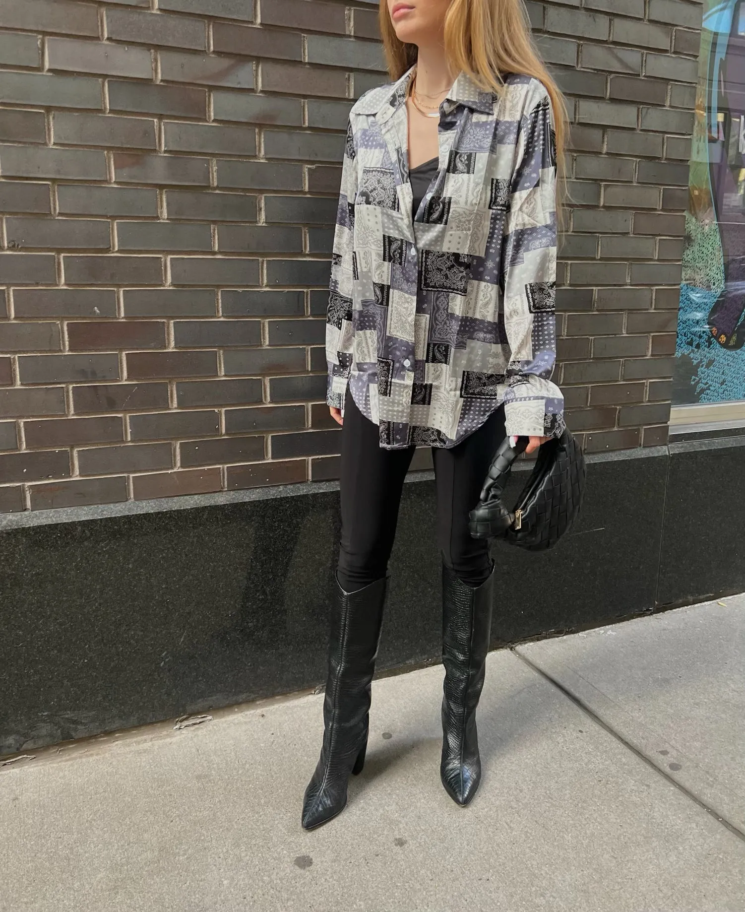 PATCHWORK SILKY BLOUSE