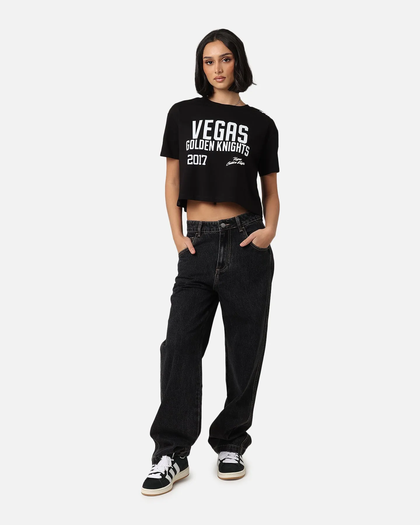 Pro Standard Women's Vegas Golden Knights Boxy Cropped T-Shirt Black