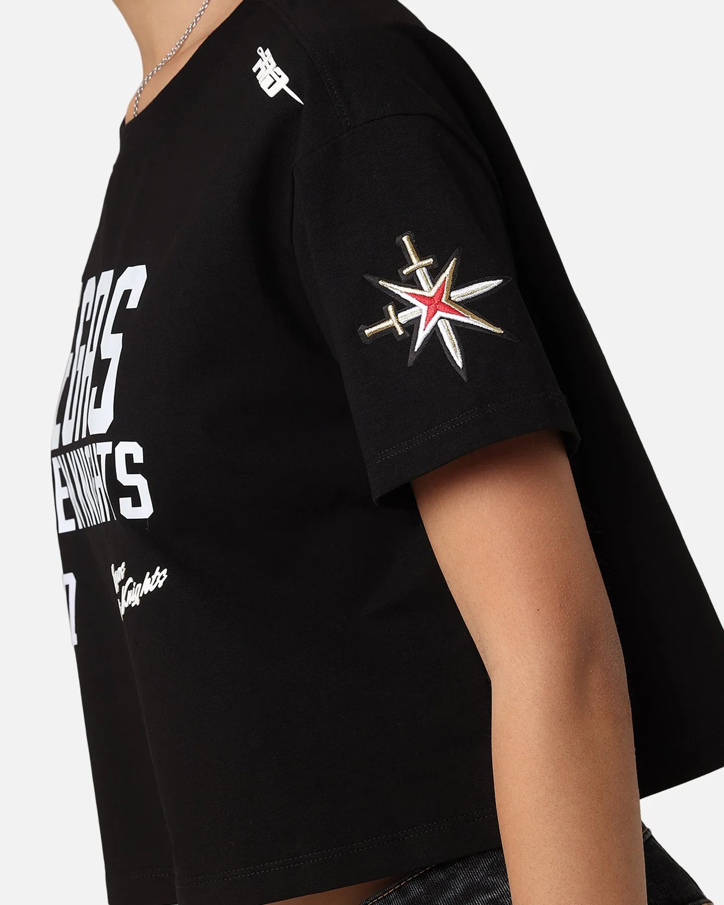 Pro Standard Women's Vegas Golden Knights Boxy Cropped T-Shirt Black