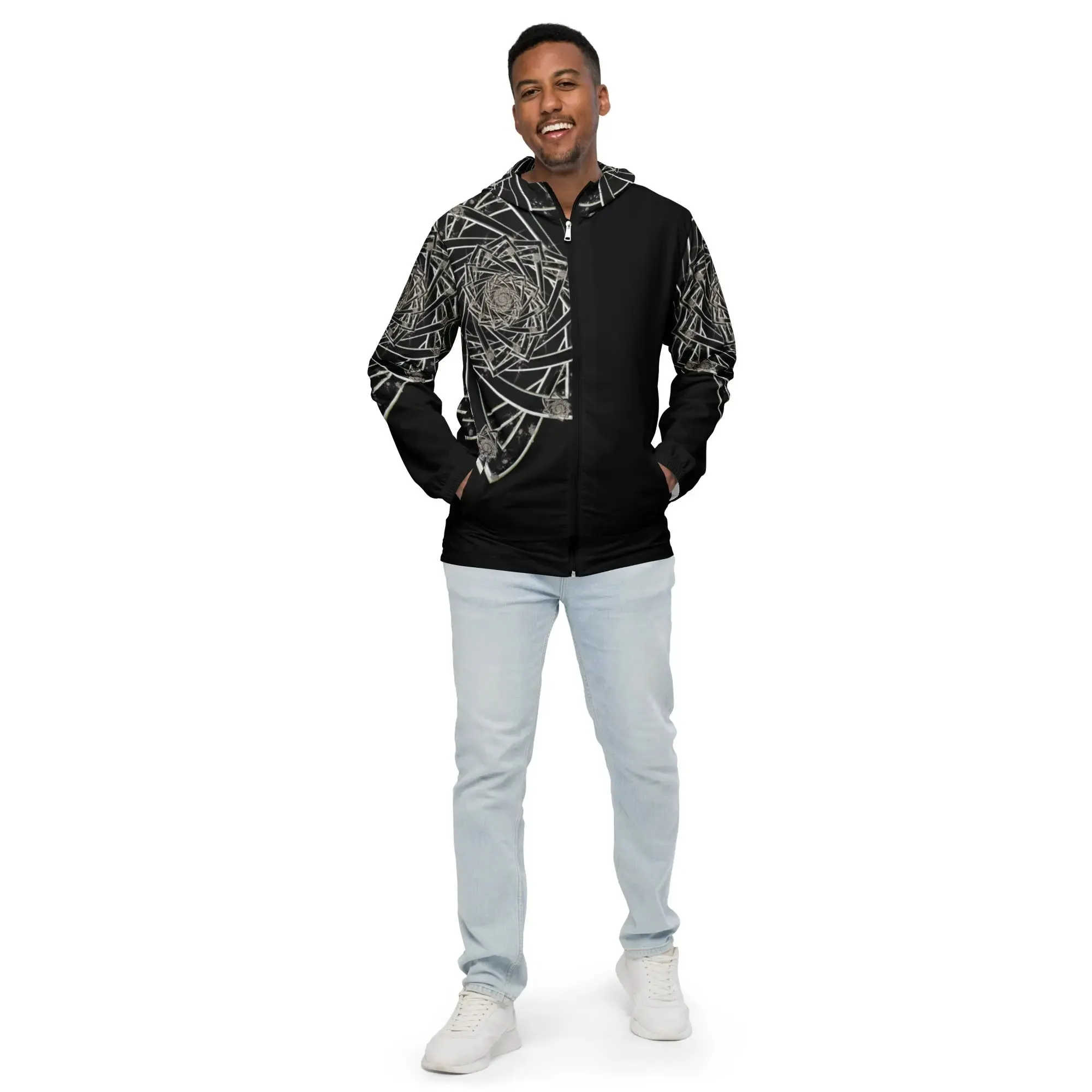 "Black Topological Rose" Collection - Men’s Windbreaker