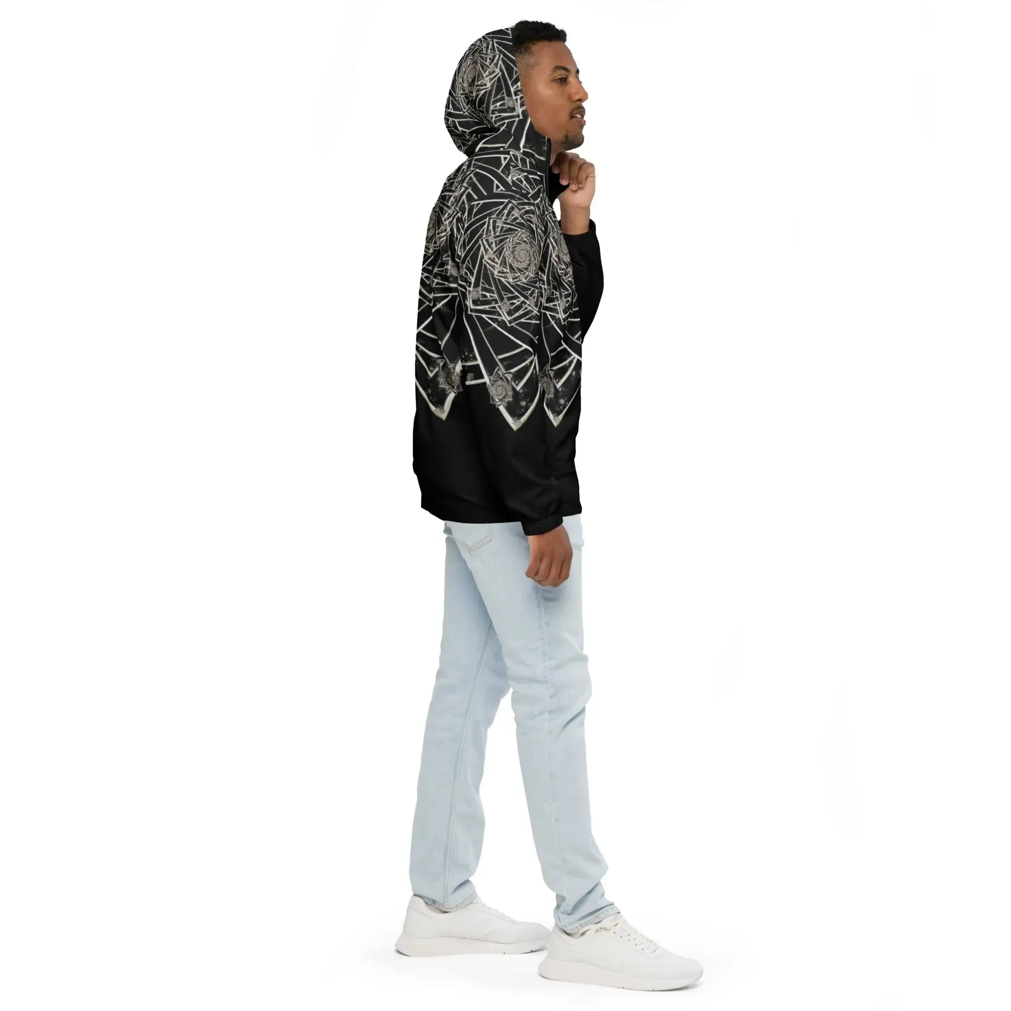 "Black Topological Rose" Collection - Men’s Windbreaker
