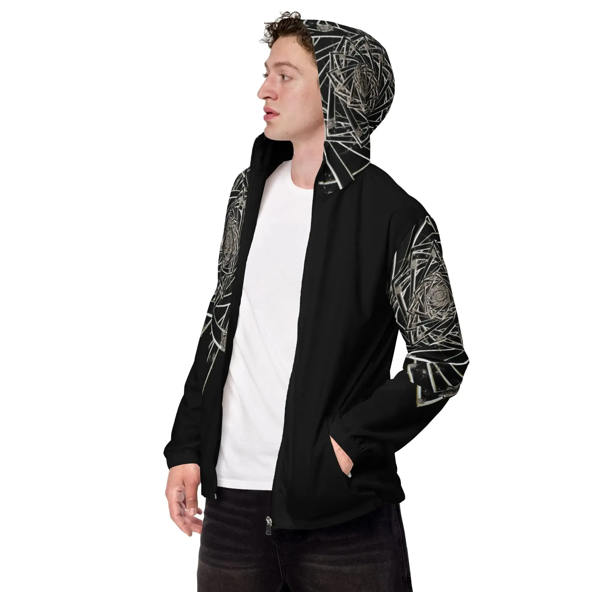 "Black Topological Rose" Collection - Men’s Windbreaker