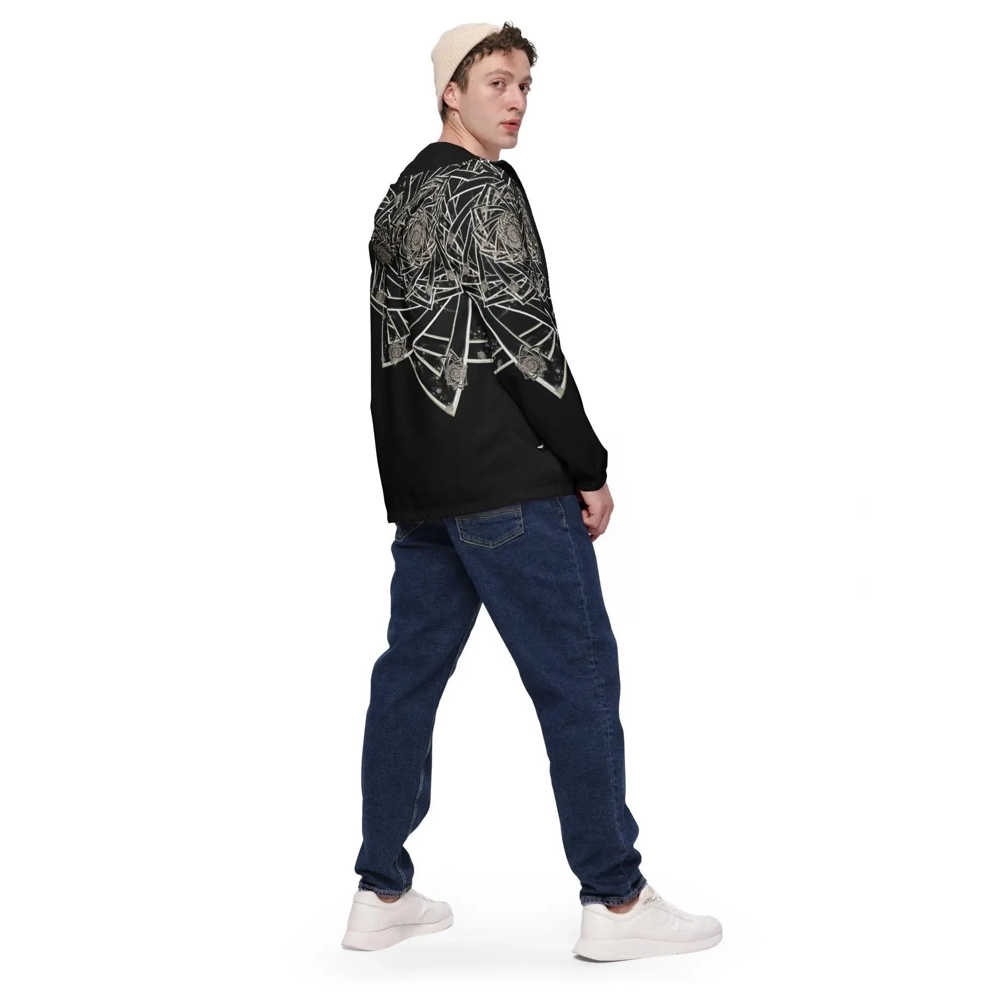 "Black Topological Rose" Collection - Men’s Windbreaker
