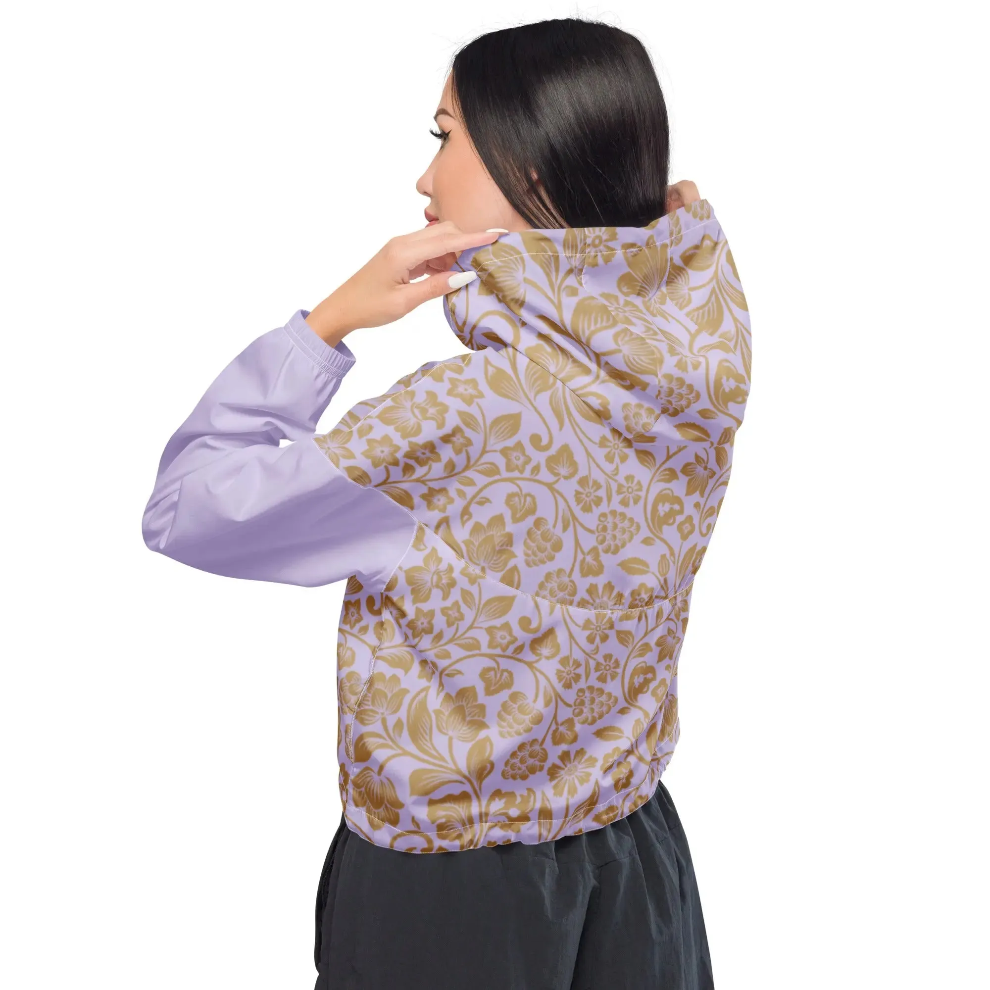 "Floral Lace" Collection - Women’s cropped windbreaker