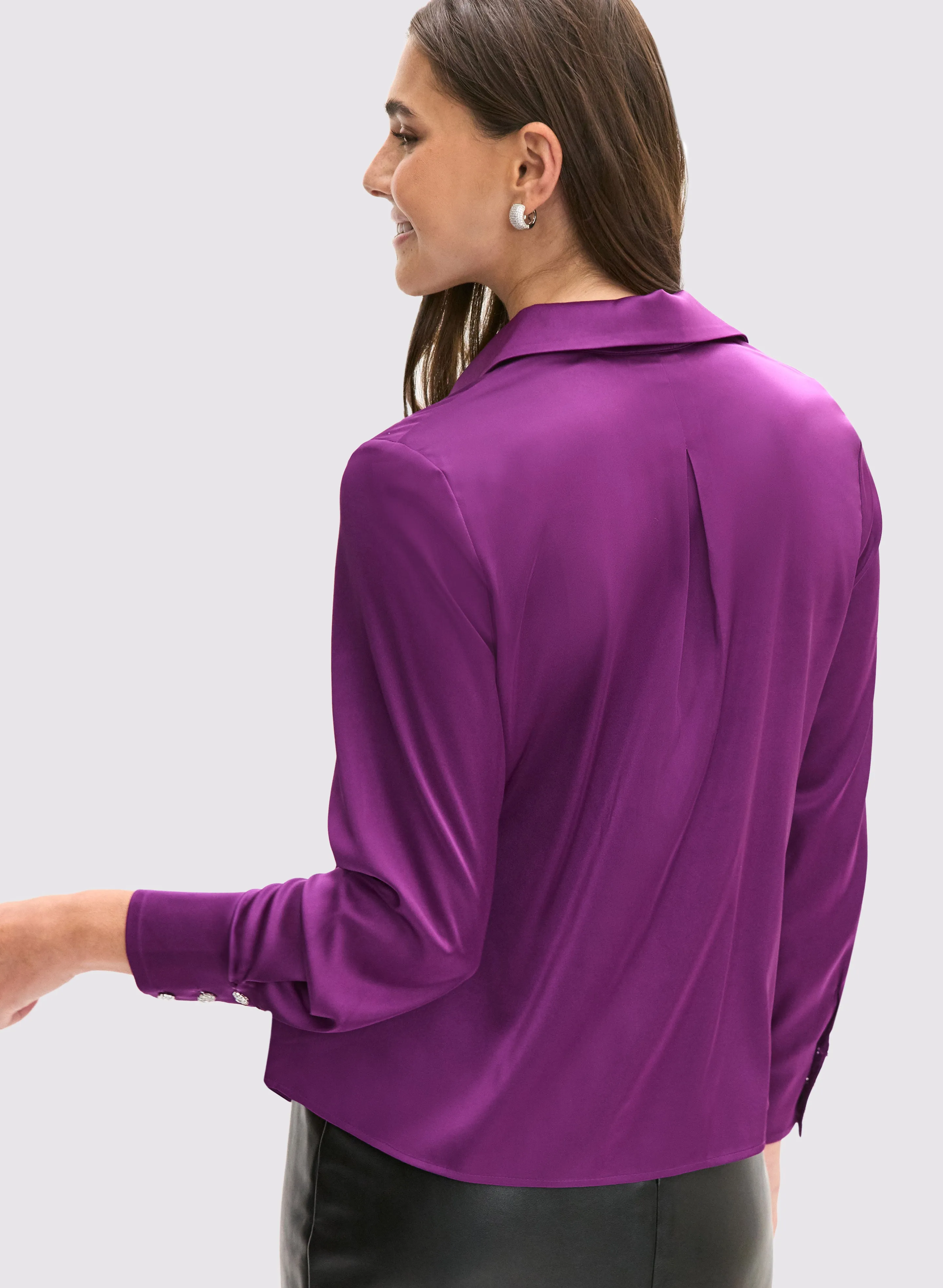 Satin Button-Down Blouse