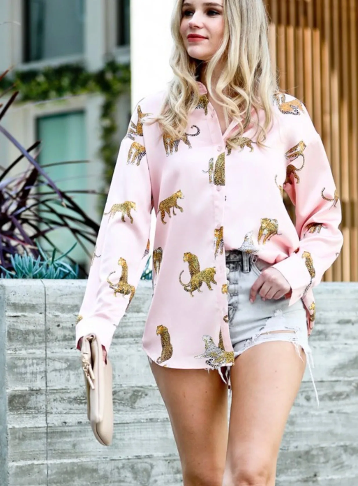 Satin Leopard Blouse (2 colors)