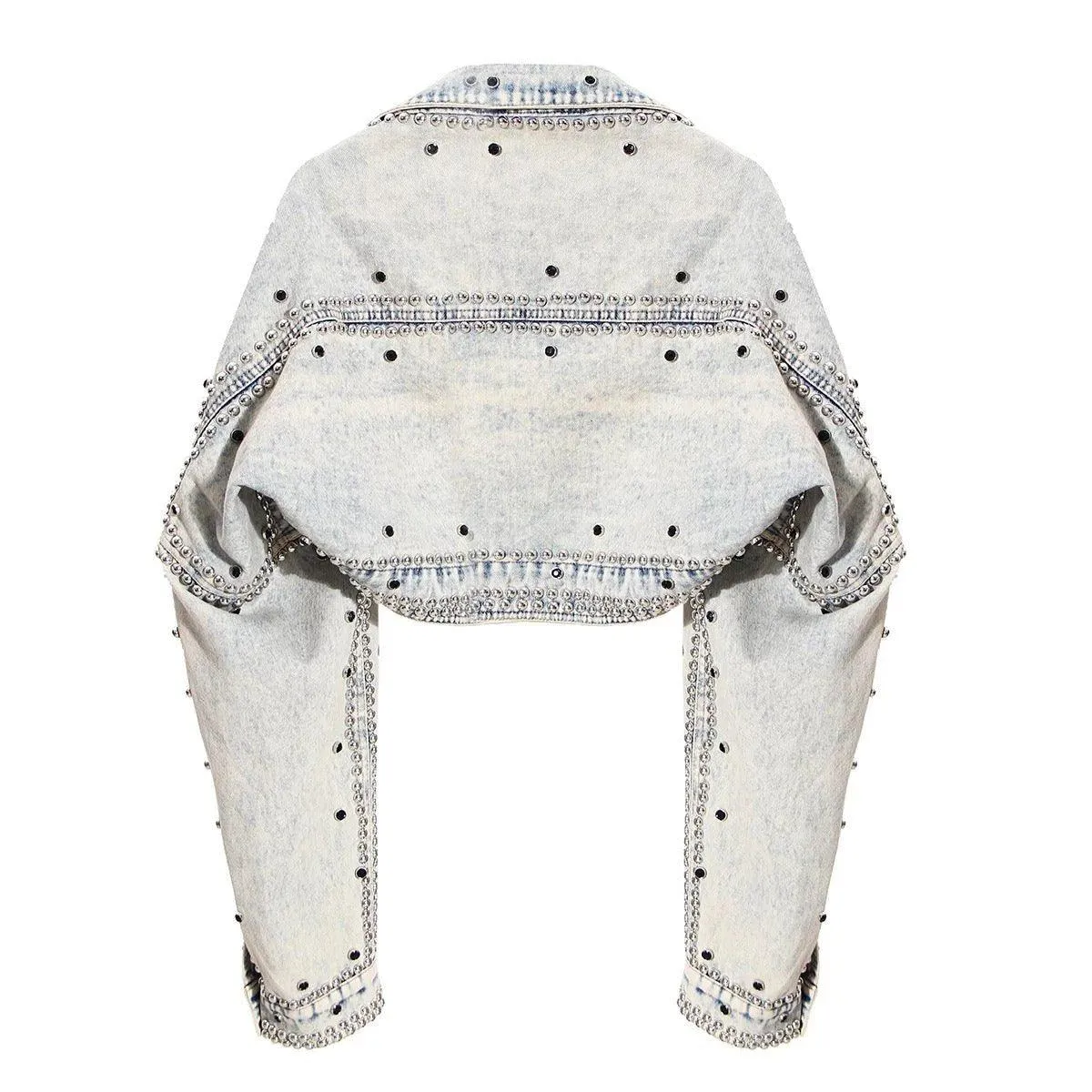 Show Off Studded Crop Denim Jacket