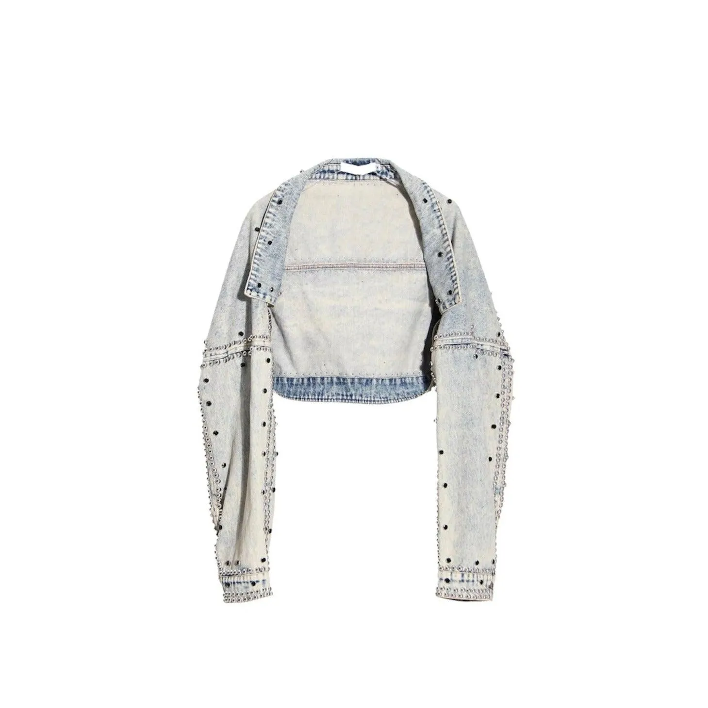 Show Off Studded Crop Denim Jacket