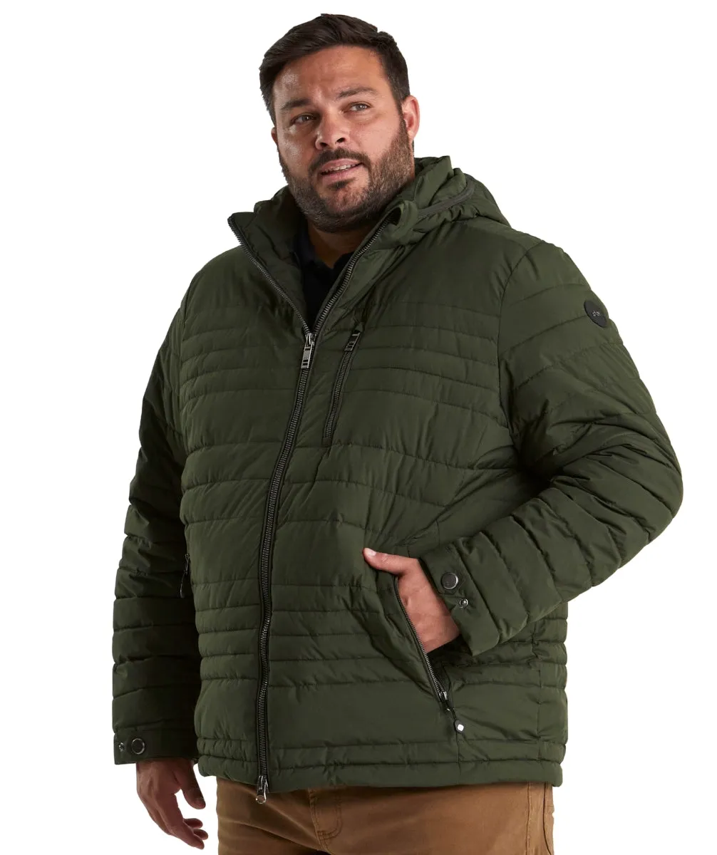 STOY Hugo Men’s Big and Tall Puffer Jacket Rust Red / Orange Sizes 3XL-6XL