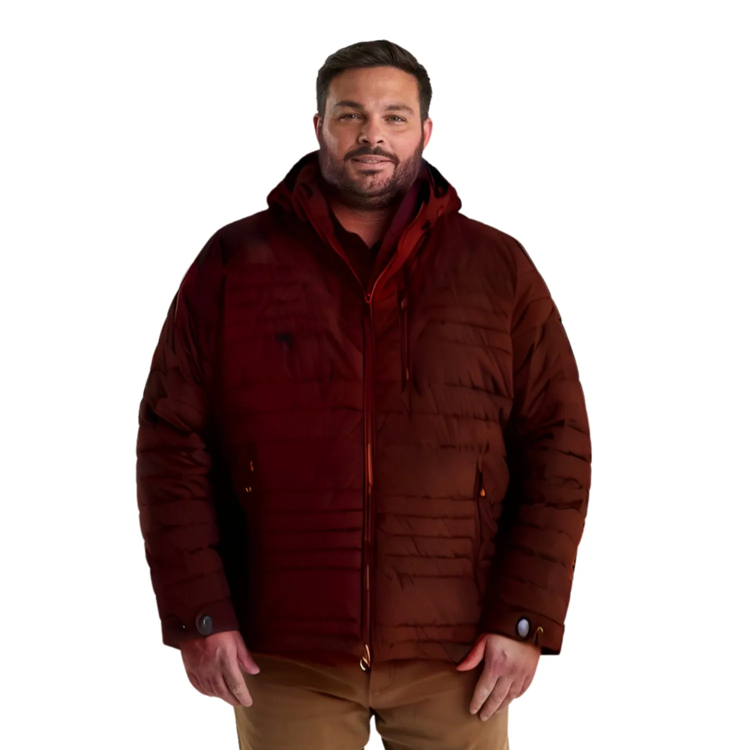 STOY Hugo Men’s Big and Tall Puffer Jacket Rust Red / Orange Sizes 3XL-6XL