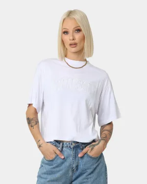 Stussy Women's Collegiate Boxy T-Shirt White