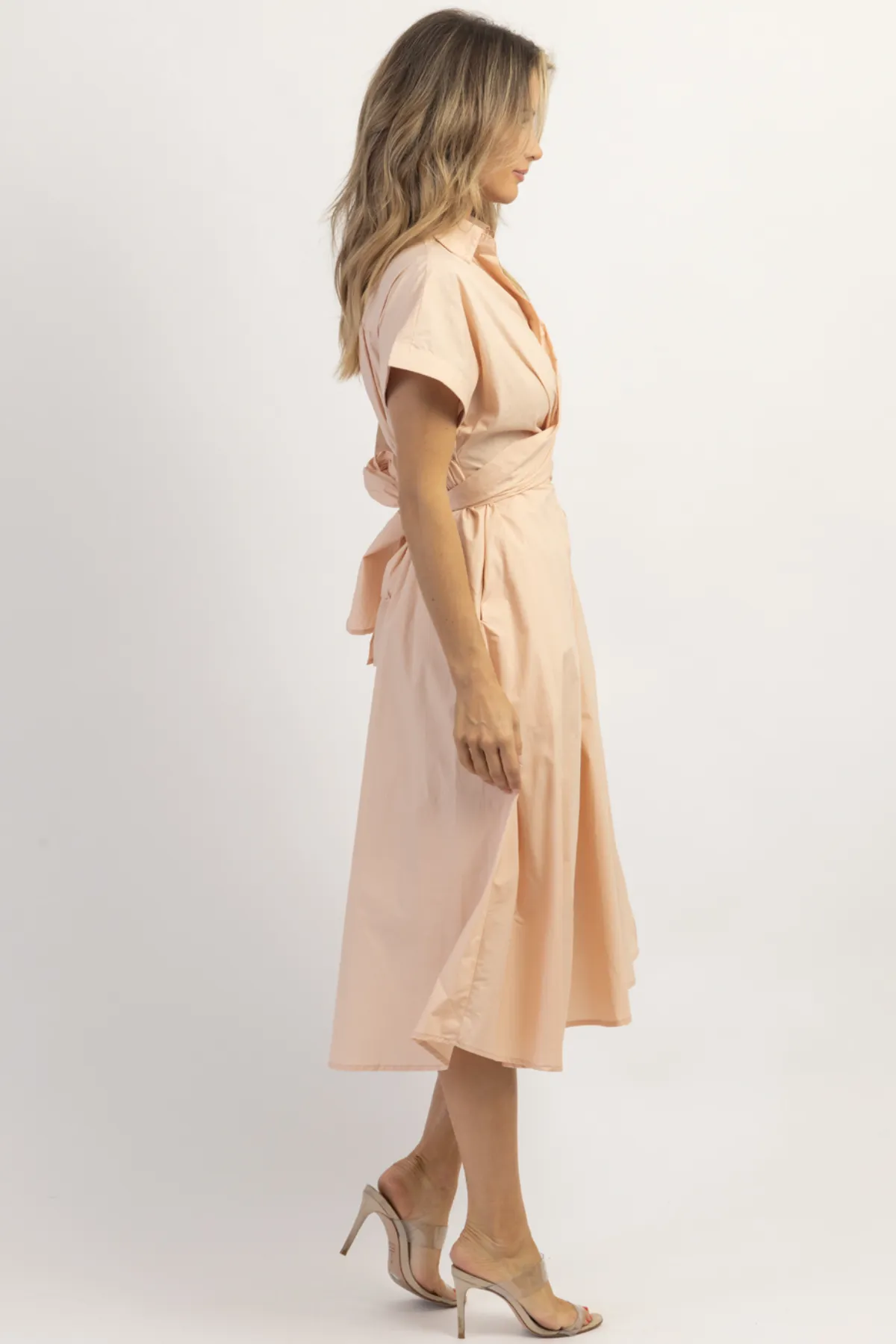 SUNNY DAYS PINK BOW MIDI DRESS