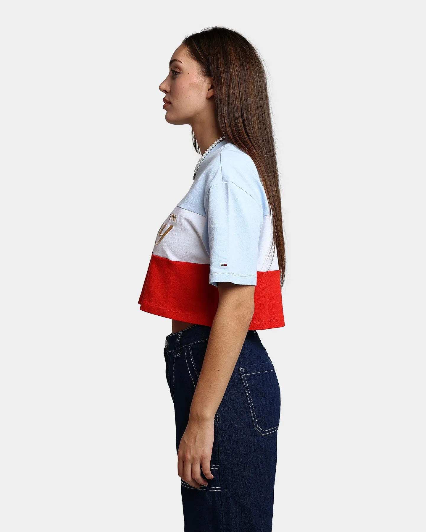 Tommy Jeans Women's Oversized Crop Archive T-Shirt Chambray Sky