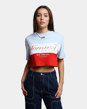 Tommy Jeans Women's Oversized Crop Archive T-Shirt Chambray Sky