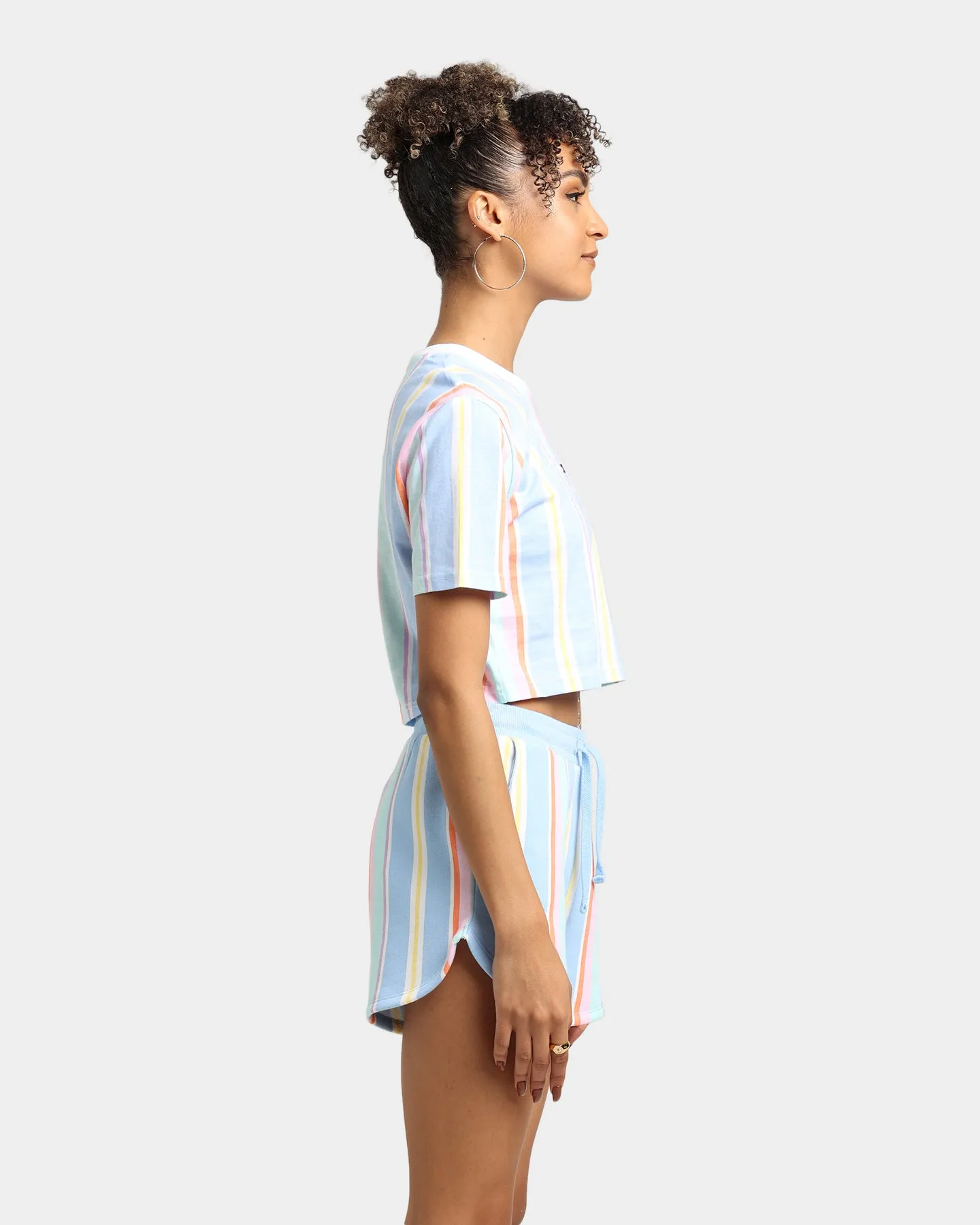 Tommy Jeans Women's Stripe 1 Cropped T-Shirt Light Powdery Blue