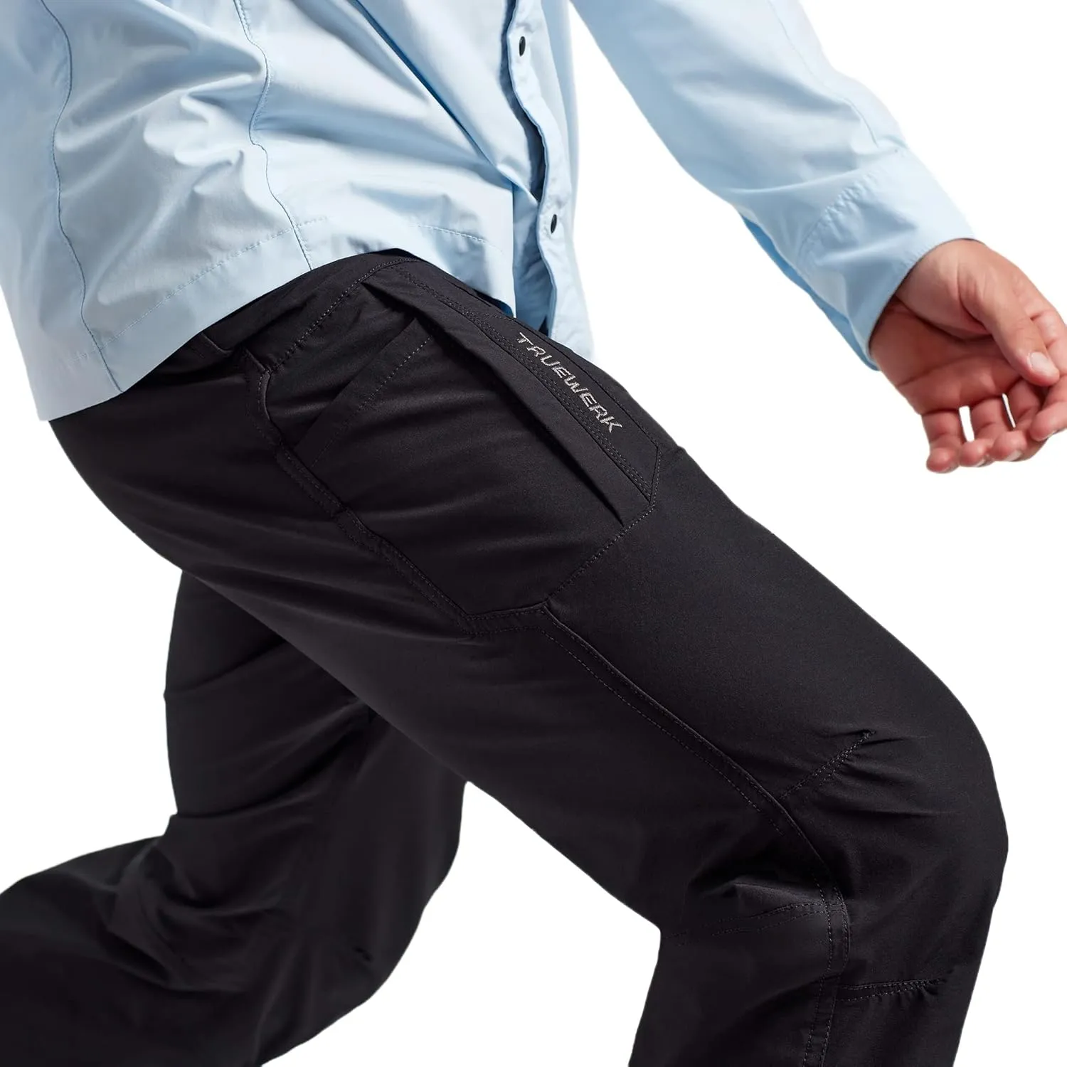 TRUEWERK Mens Work Pants - T1 WerkPants Relaxed Fit, Lightweight, Moisture Wicking, Tactical Cargo Pants with 4-Way Stretch