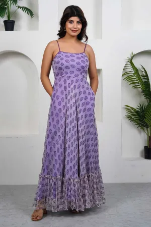 Violet Handblock Printed Dress