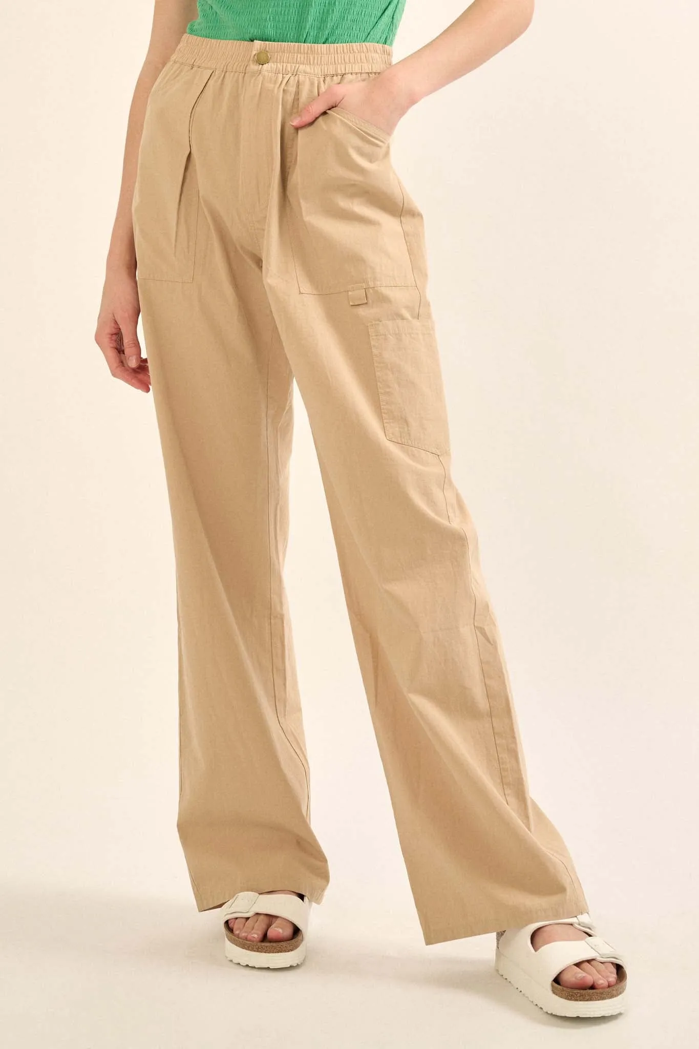Walk Tall Straight-Leg Cotton Twill Cargo Pants