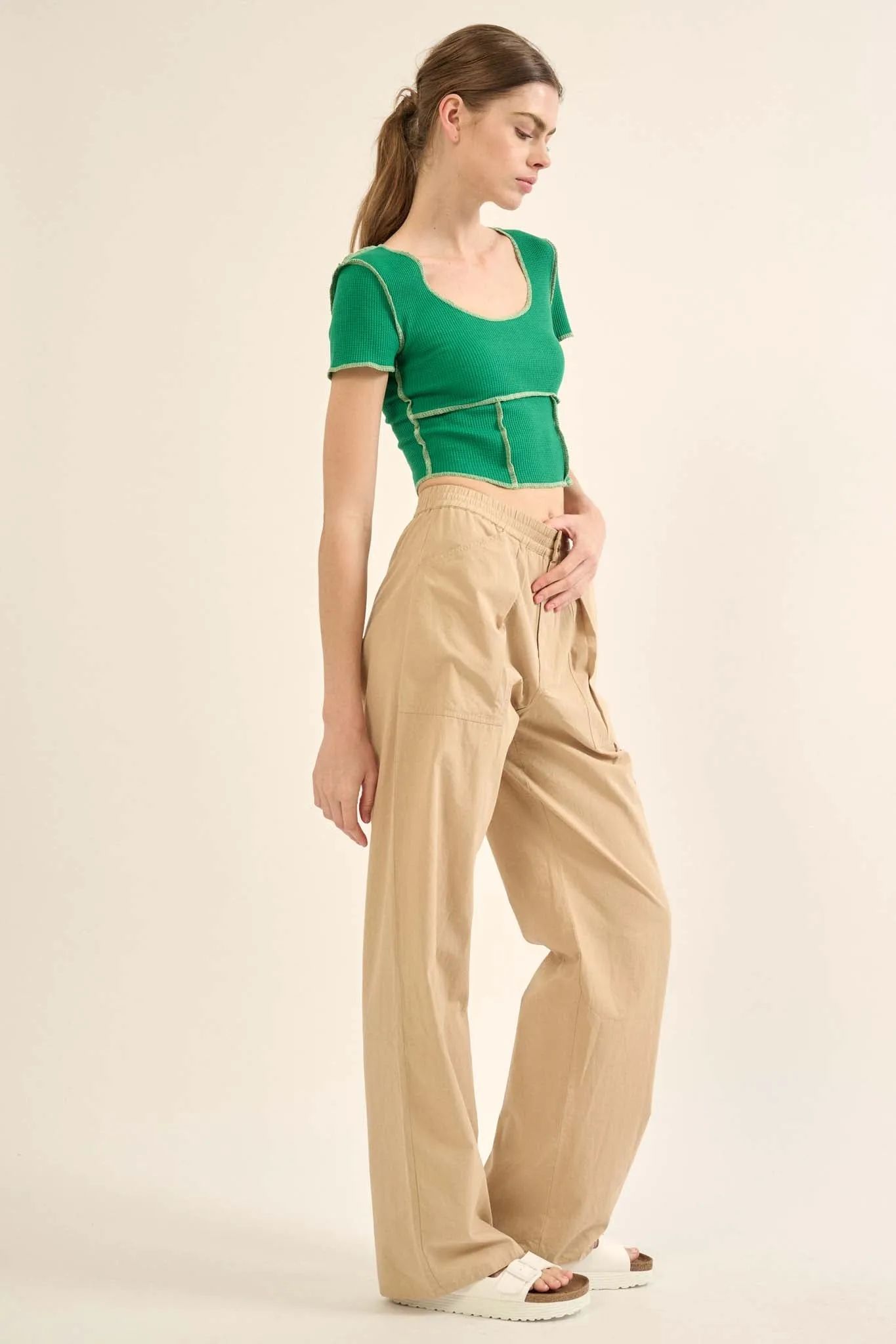 Walk Tall Straight-Leg Cotton Twill Cargo Pants