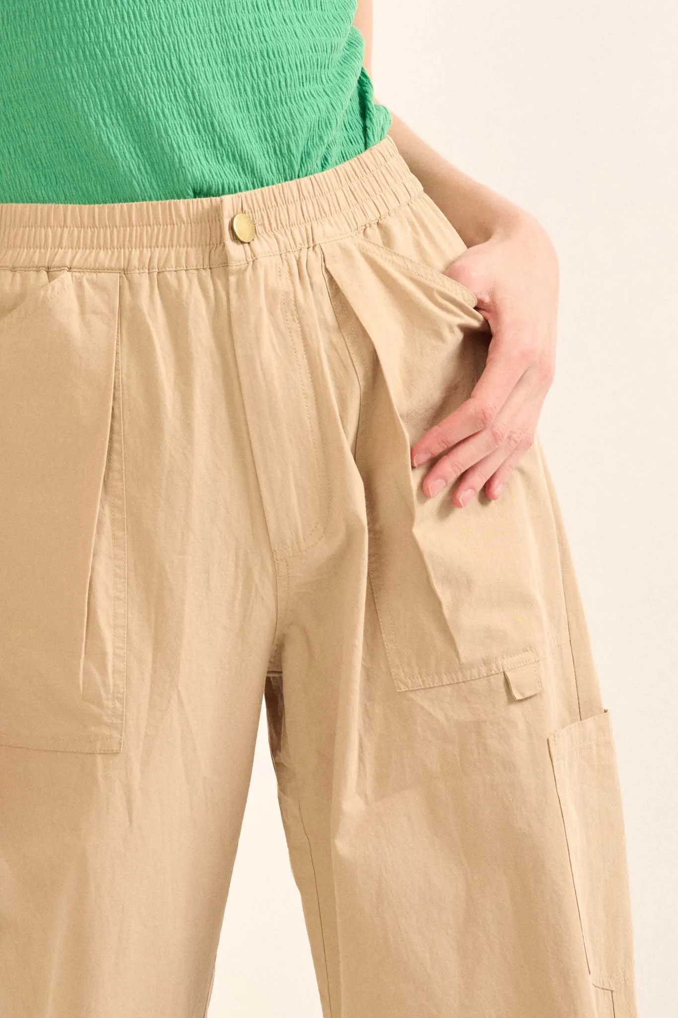 Walk Tall Straight-Leg Cotton Twill Cargo Pants