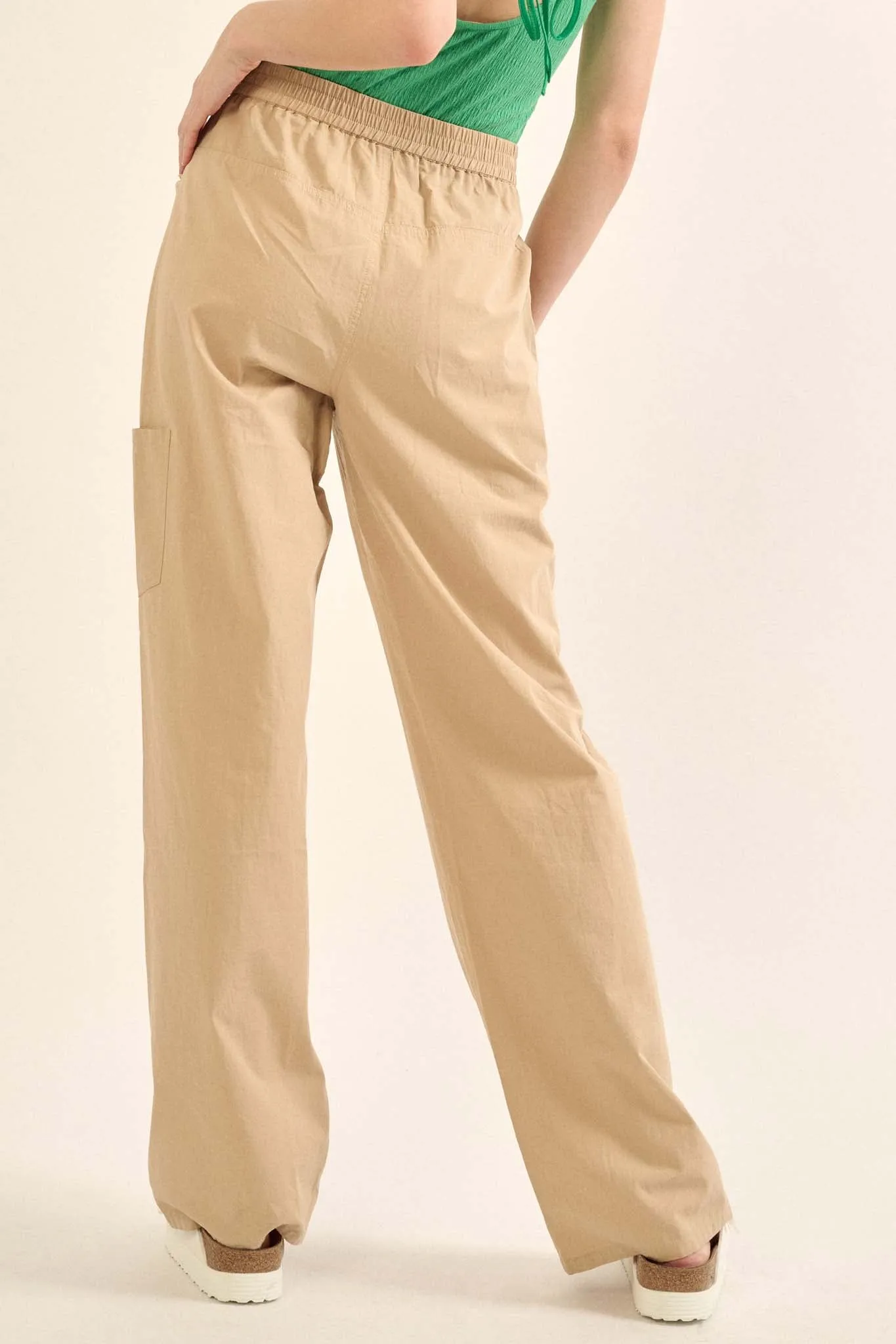 Walk Tall Straight-Leg Cotton Twill Cargo Pants