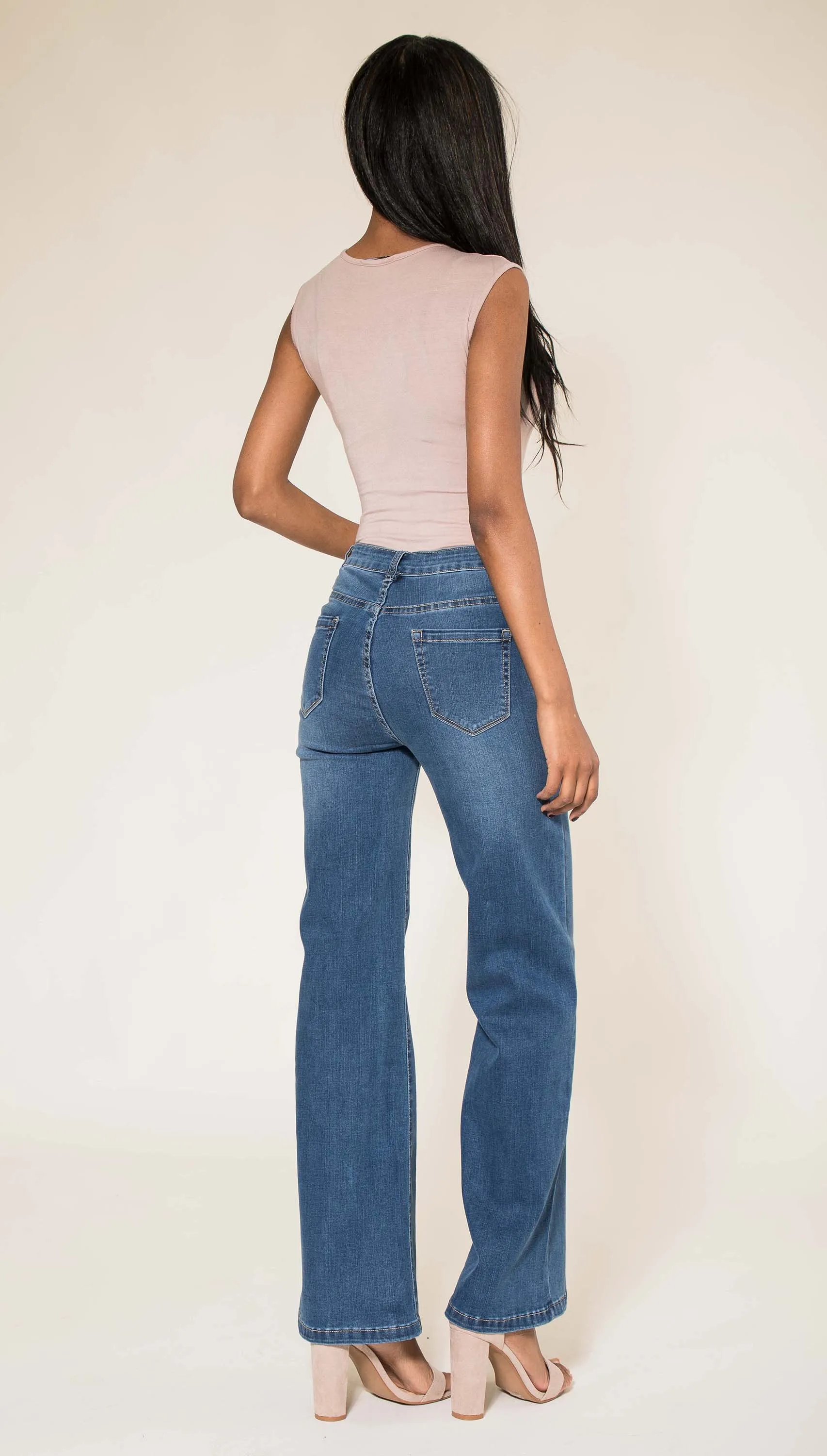 Wholesale Blue High Waisted Flared Jeans - NEW PACK