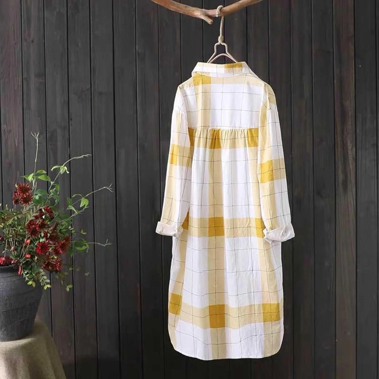 Womens Oversized Button Down Plaid Shacket Shirt Roll Up Long Sleeve Casual Boyfriend Tunic Blouse Top 2024 Fall